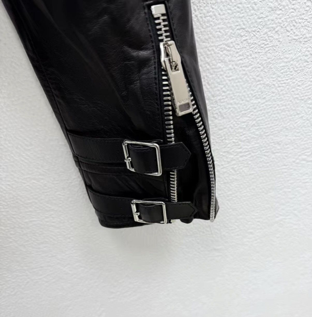 Valentino Black Leather Jacket with Embroidered Candle Designs Size US M / EU 48-50 / 2 - 6 Thumbnail
