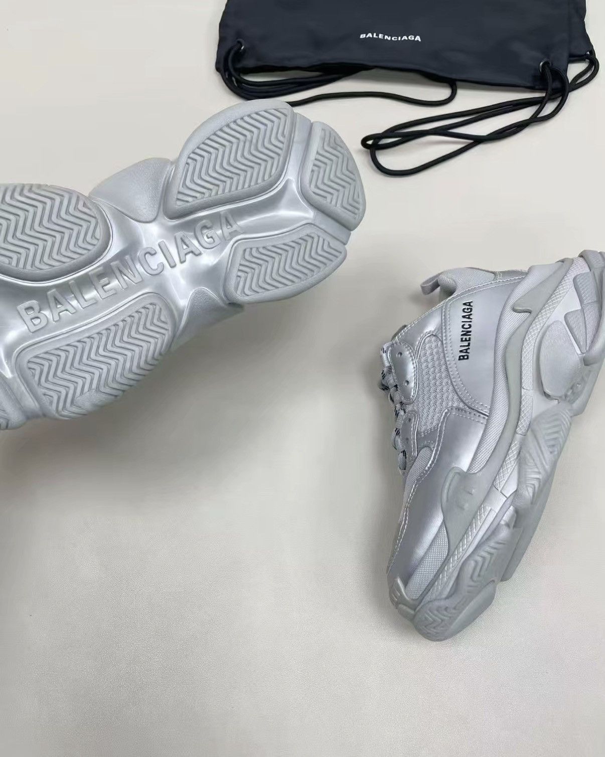 Balenciaga Gray Triple S Style Sneakers Size 9.5 Size US 9.5 / EU 42-43 - 8 Thumbnail