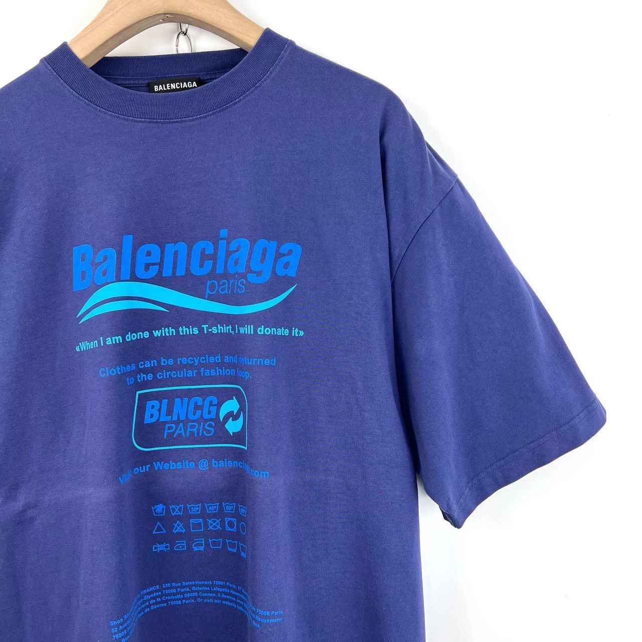 Balenciaga Blue Oversized Short Sleeve T-Shirt Size US S / EU 44-46 / 1 - 5 Thumbnail