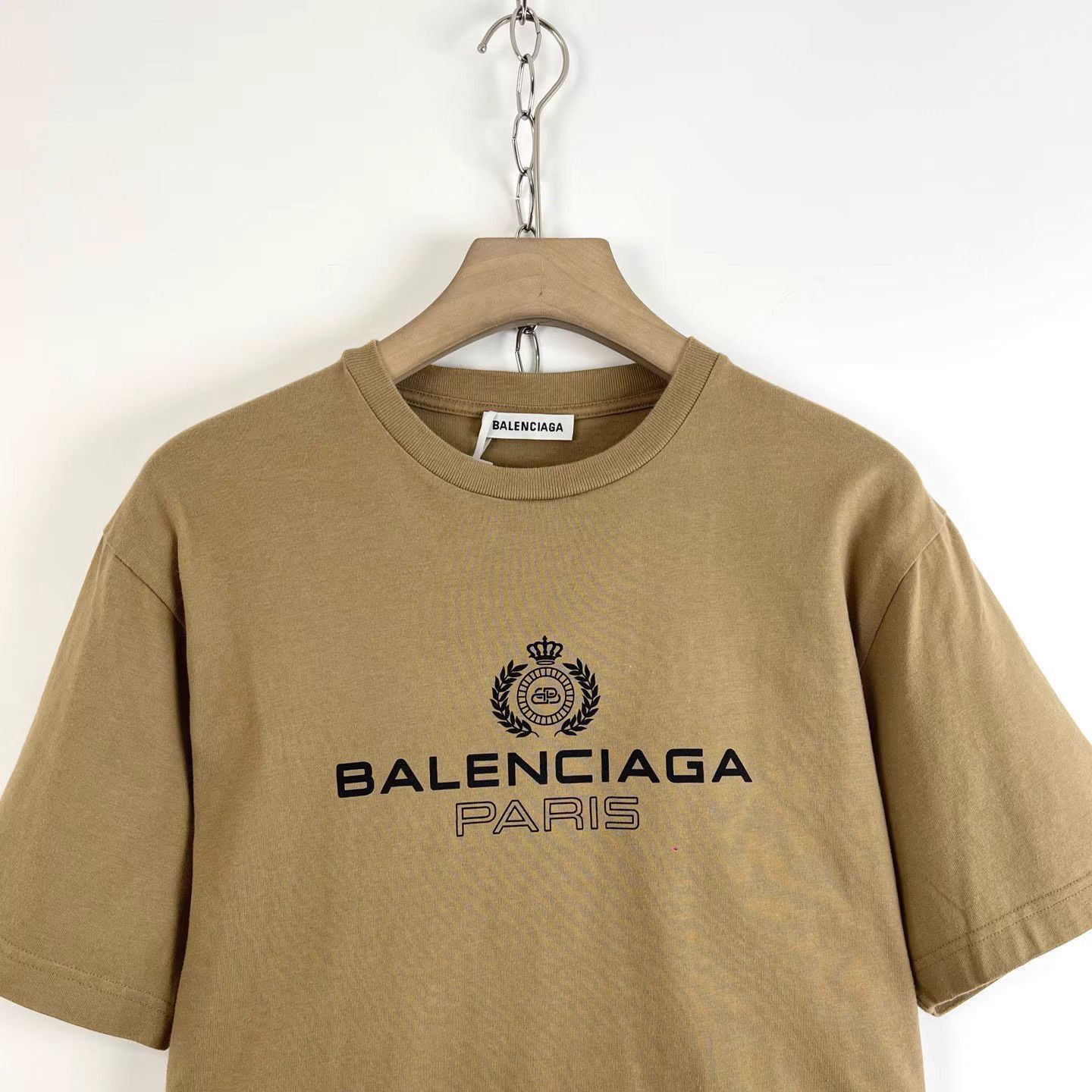 Balenciaga Beige Short-Sleeve Graphic Tee Size US XS / EU 42 / 0 - 3 Thumbnail
