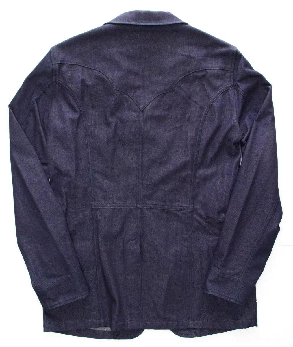 Isamu Katayama Backlash Blue Denim Jacket with Button Front and Pockets Size US L / EU 52-54 / 3 - 3 Thumbnail