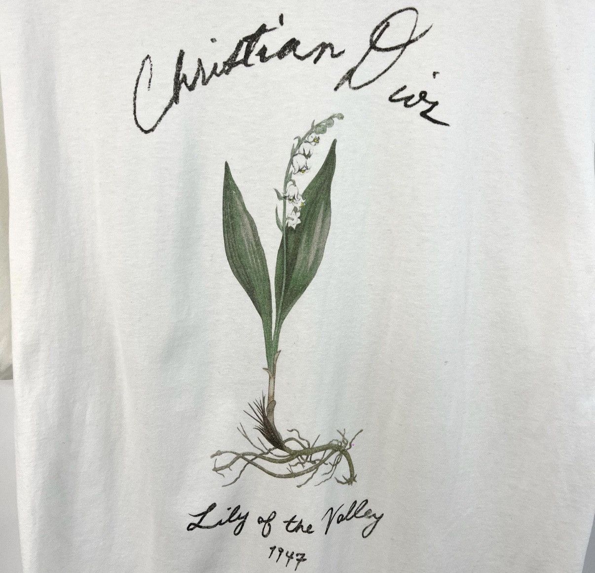 Dior White Lily of the Valley Print Short Sleeve T-Shirt Size US XL / EU 56 / 4 - 6 Thumbnail