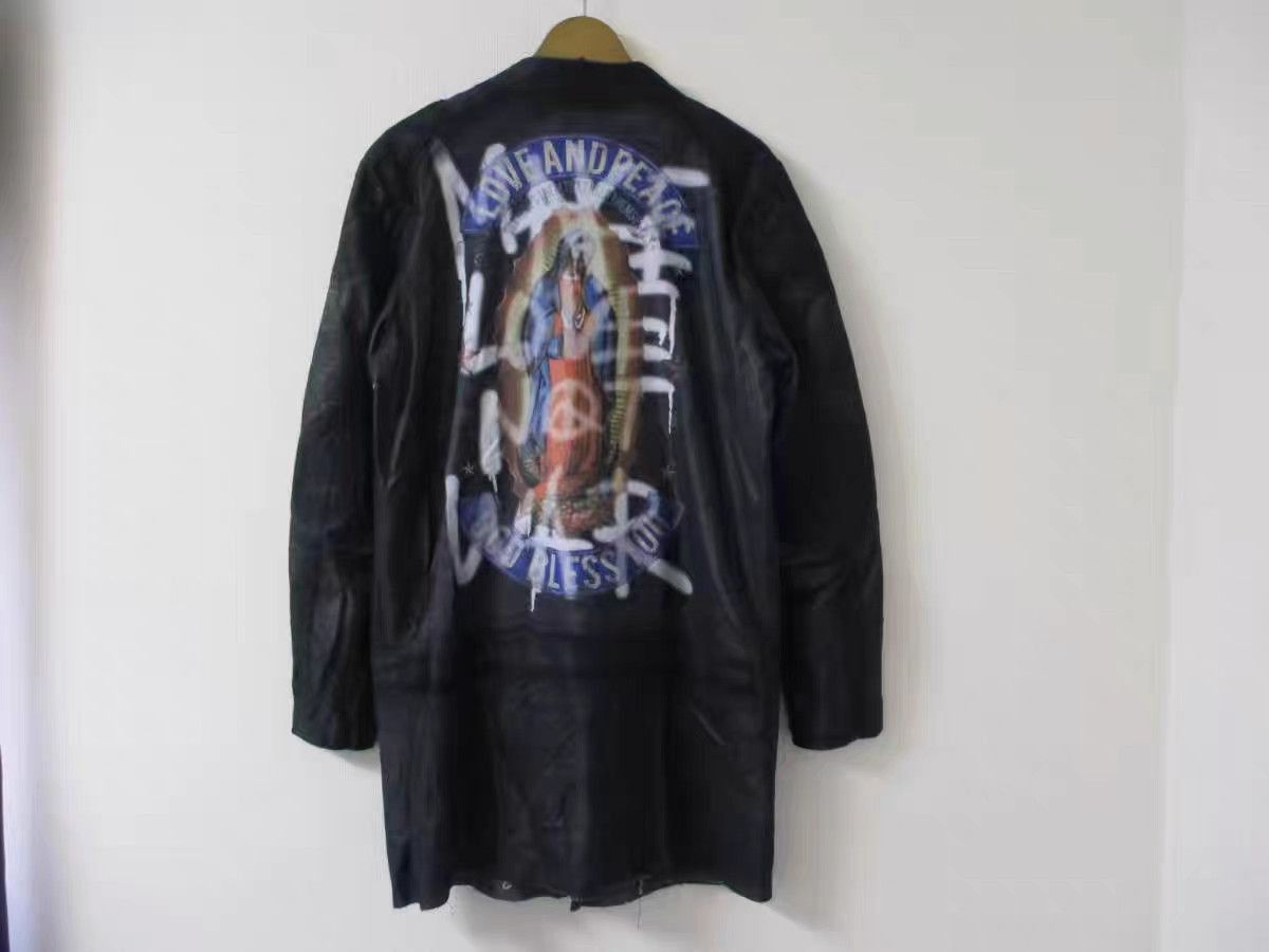 Roen Black Leather Jacket with Zipper & Button Details Size US L / EU 52-54 / 3 - 3 Thumbnail
