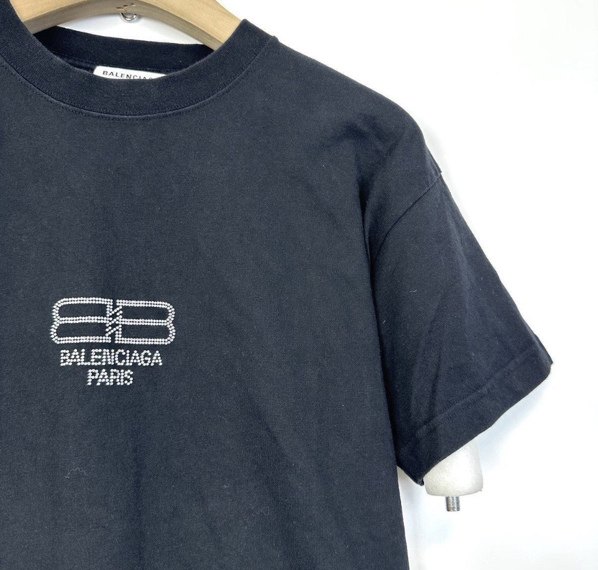 Balenciaga Black Short-Sleeve Shirt with Embellished Logo Size US XXS / EU 40 - 5 Thumbnail
