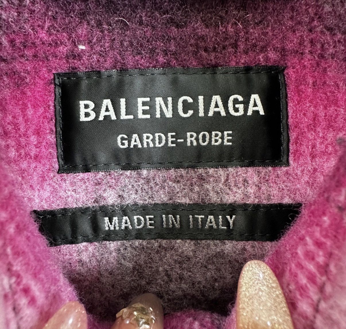 Balenciaga Pink Plaid Long Sleeve Button Up Shirt Size US M / EU 48-50 / 2 - 4 Thumbnail