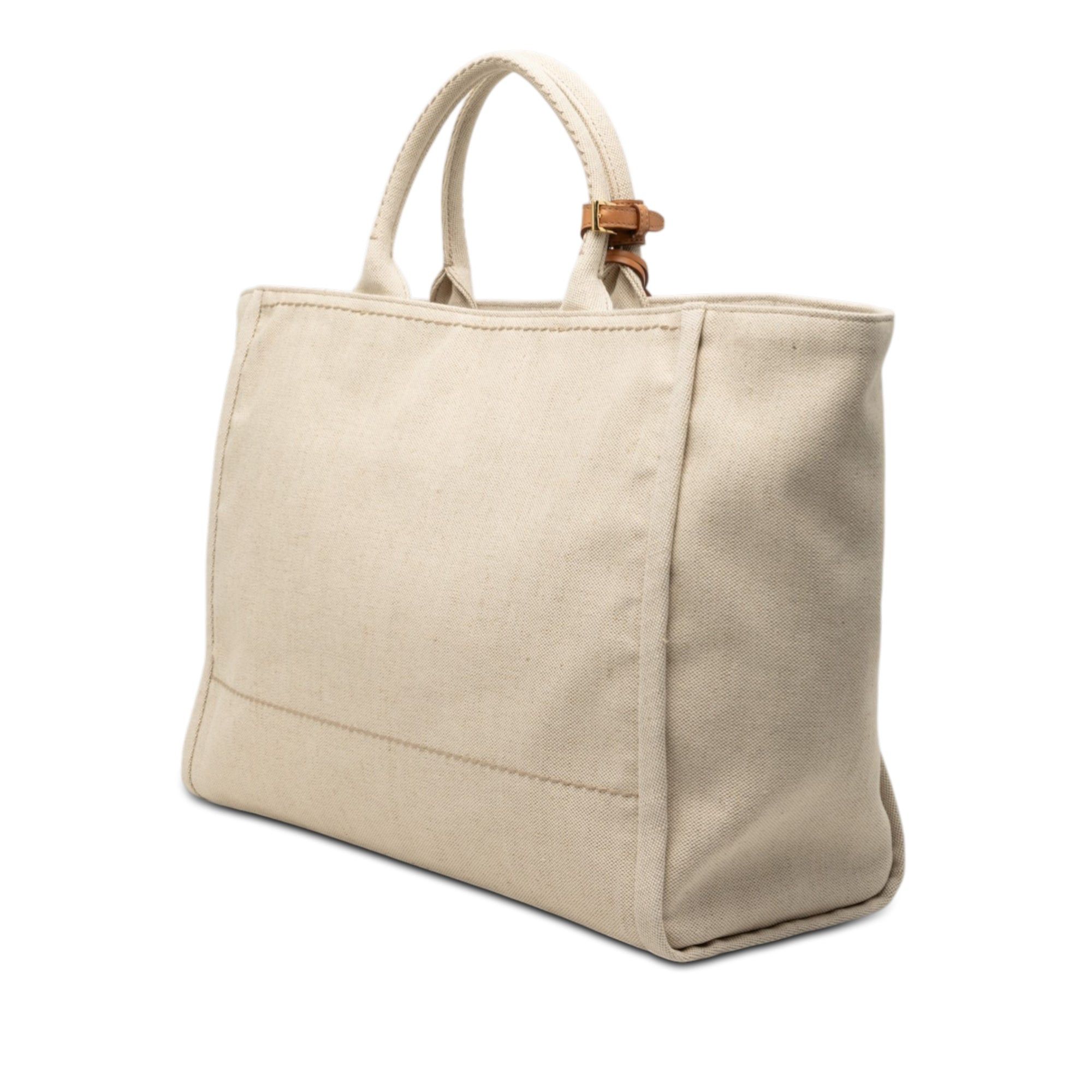 Prada Large Linen and Vitello Logo Tote Size ONE SIZE - 2 Thumbnail