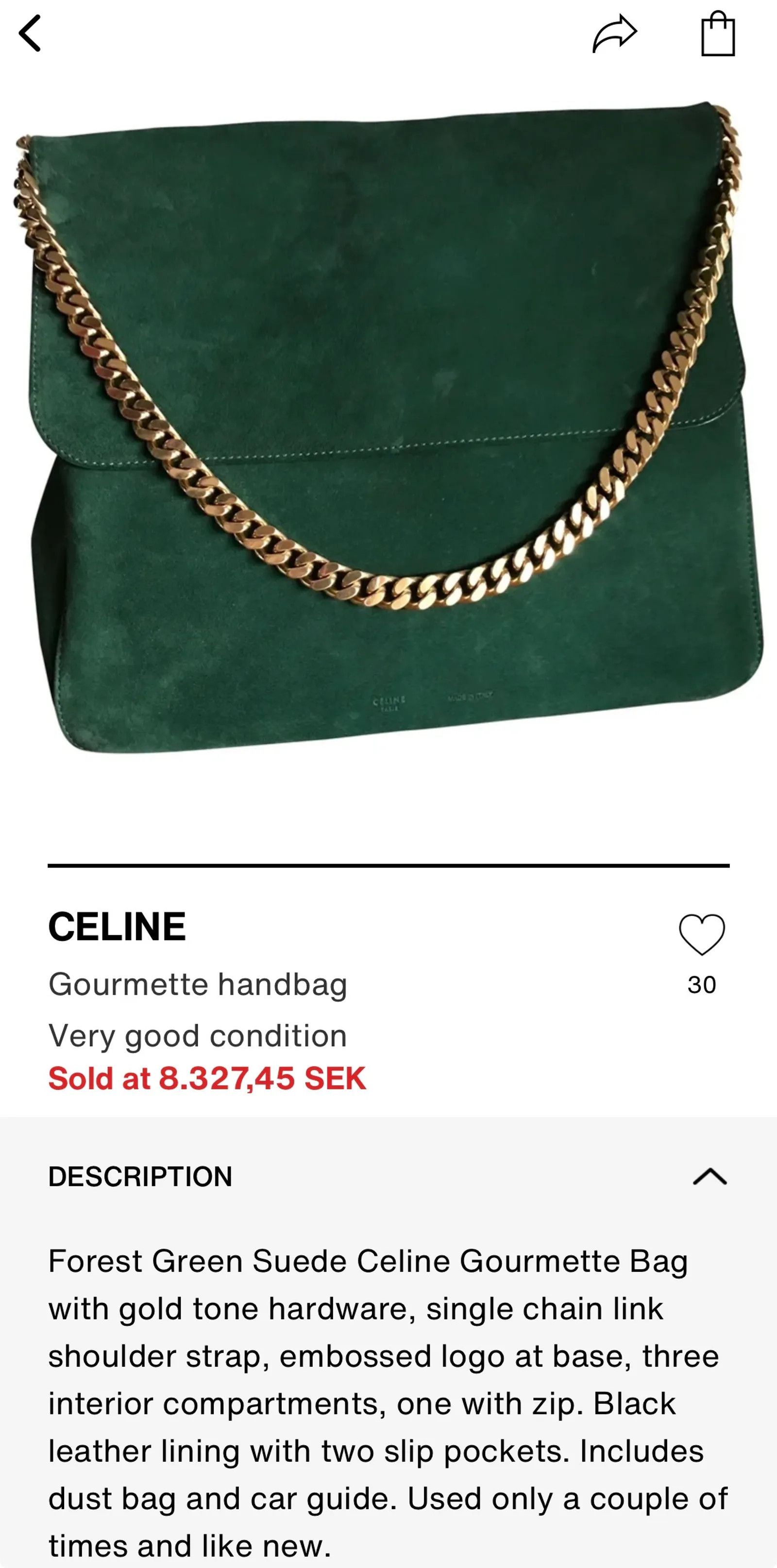 Celine Céline CÉLINE Gourmette Bag Suede Green Crossbody Bag Size ONE SIZE - 10 Thumbnail