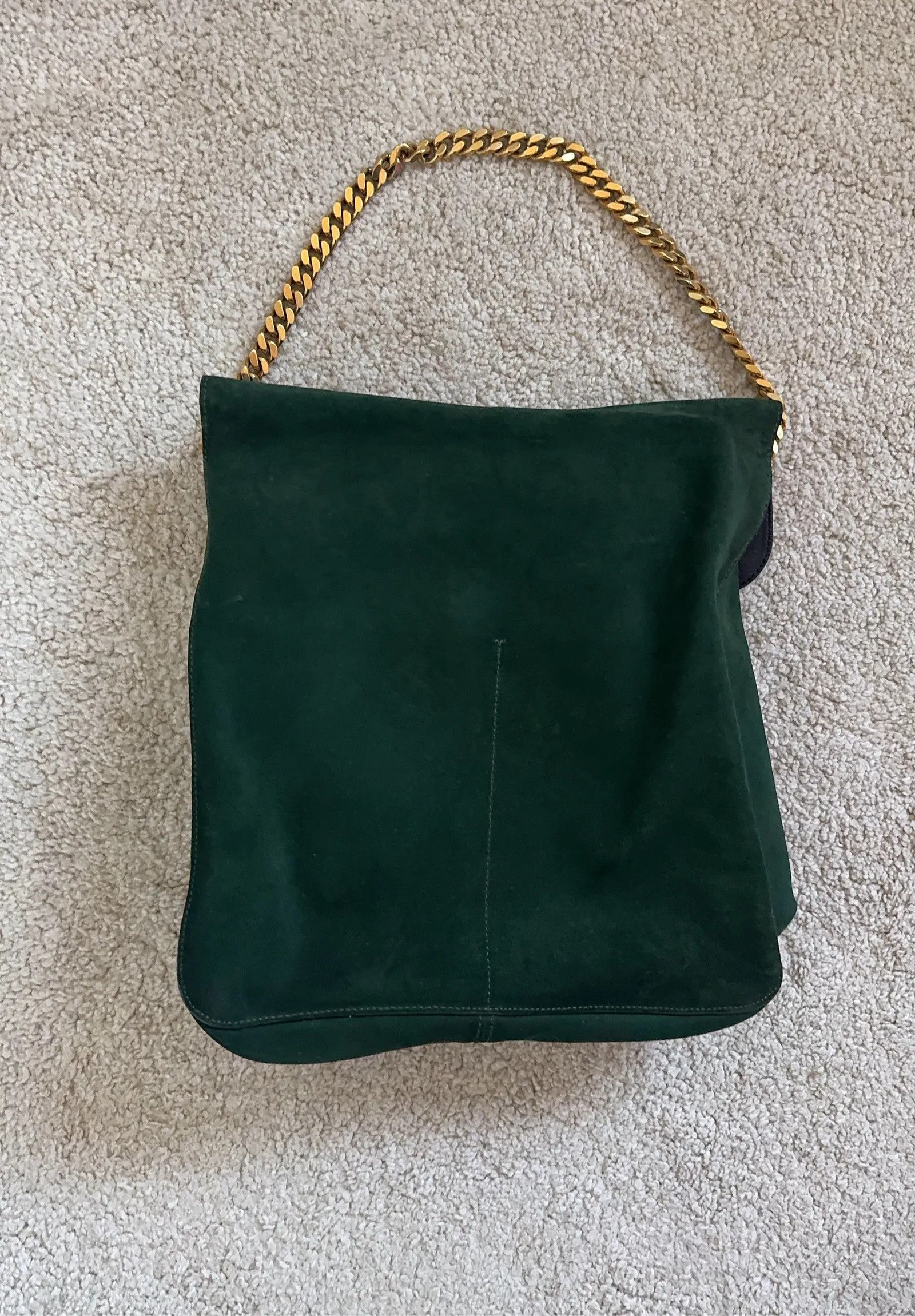 Celine Céline CÉLINE Gourmette Bag Suede Green Crossbody Bag Size ONE SIZE - 5 Thumbnail