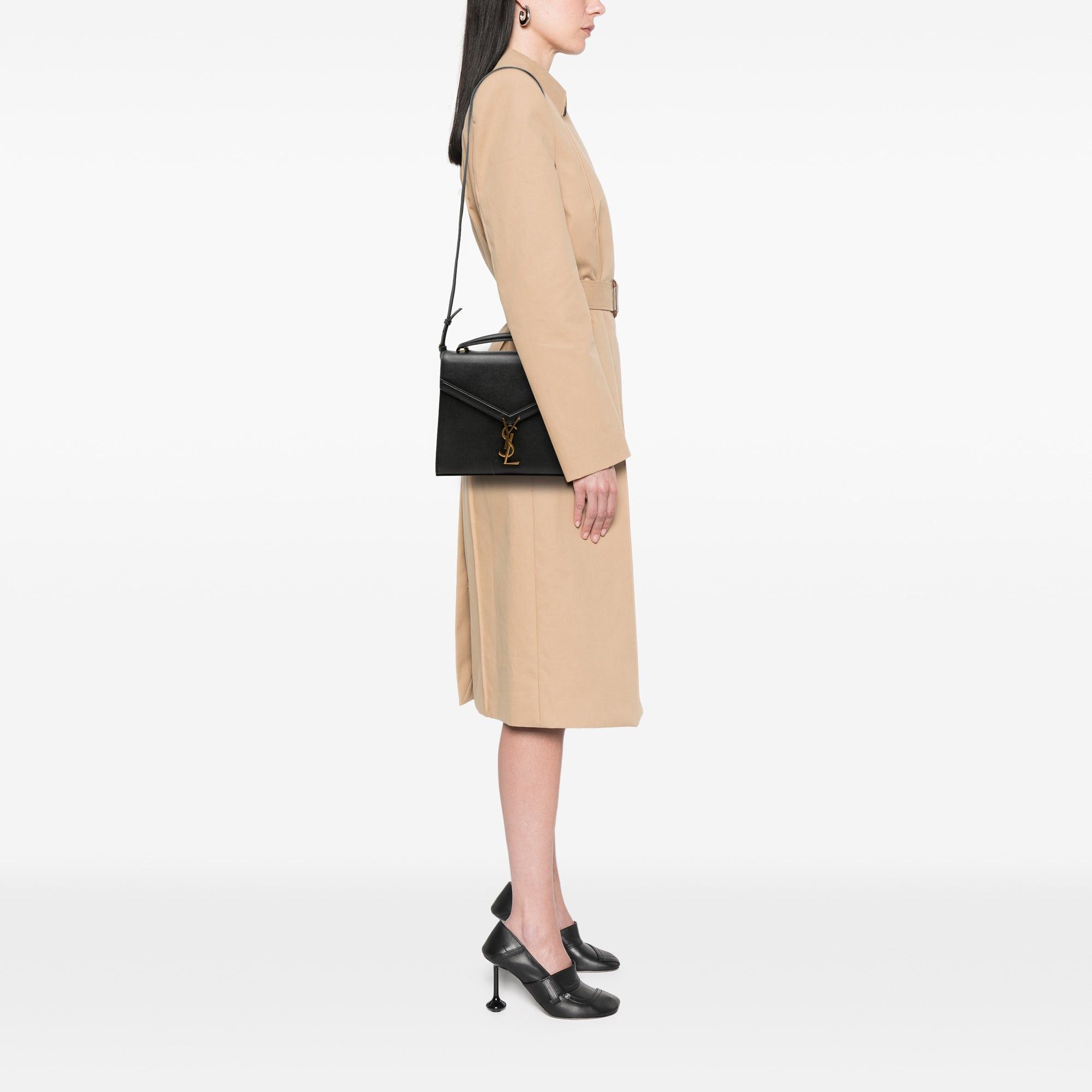 Saint Laurent Paris Medium Grain de Poudre Classic Monogram Cassandra Top Handle Bag Size ONE SIZE - 7 Thumbnail