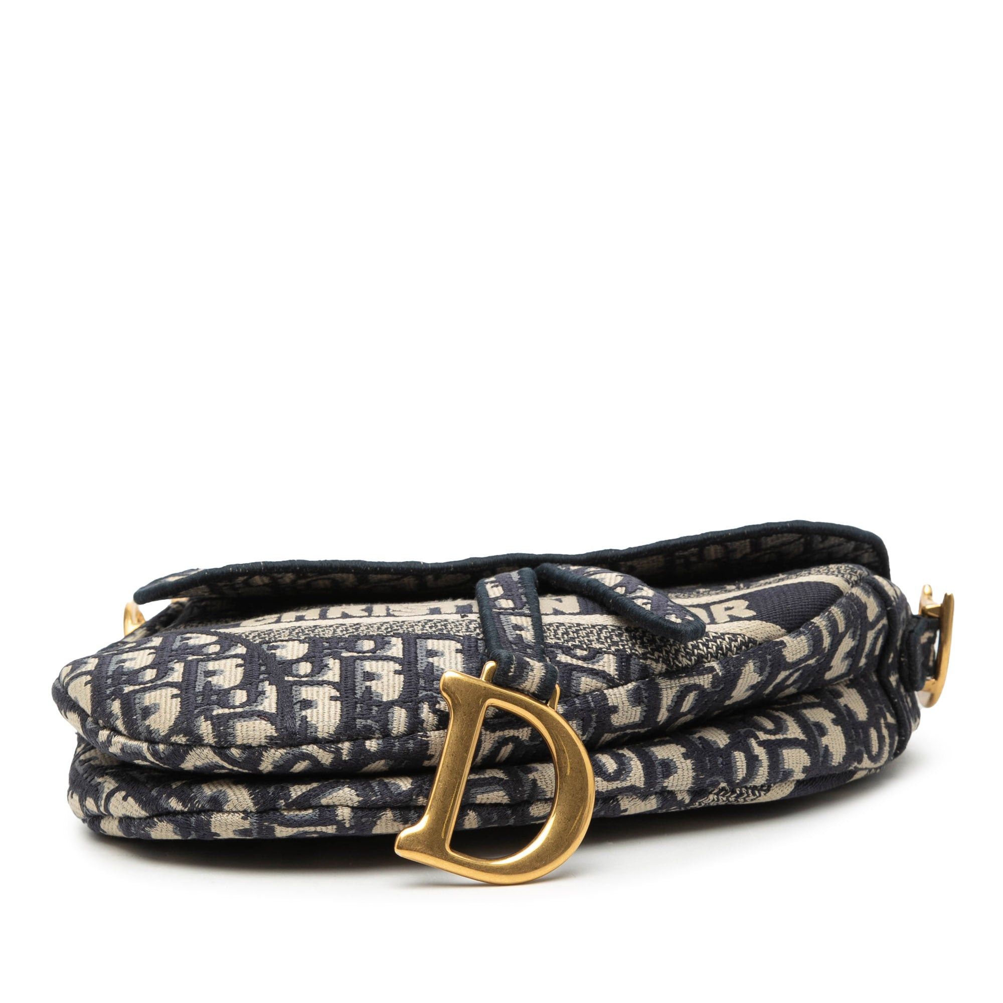 Dior Oblique Embroidered Canvas Saddle Bag Size ONE SIZE - 3 Thumbnail