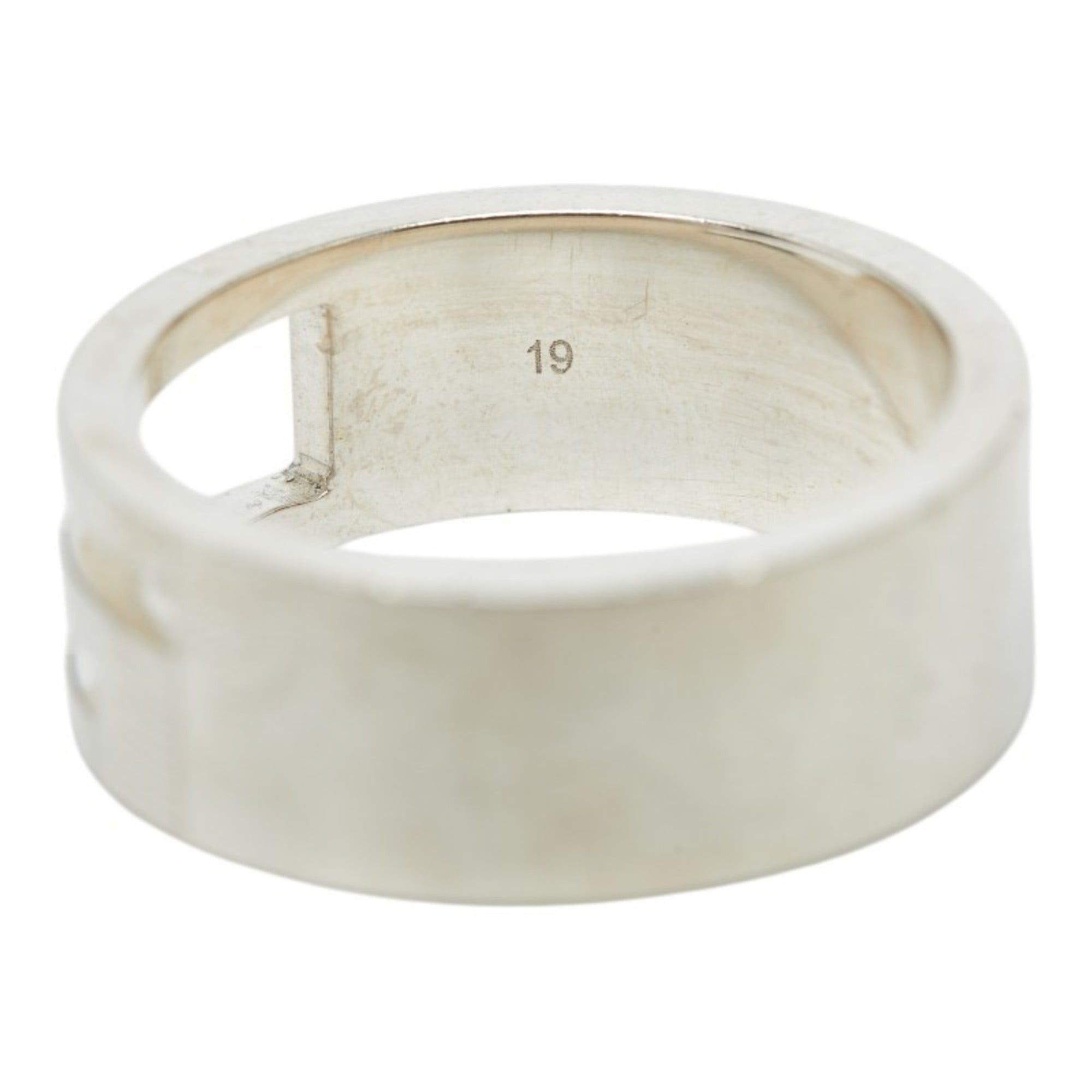 Gucci Gucci Branded G Cutout Open Wide Ring #19 Silver SV925 Women's GUCCI Size ONE SIZE - 6 Thumbnail