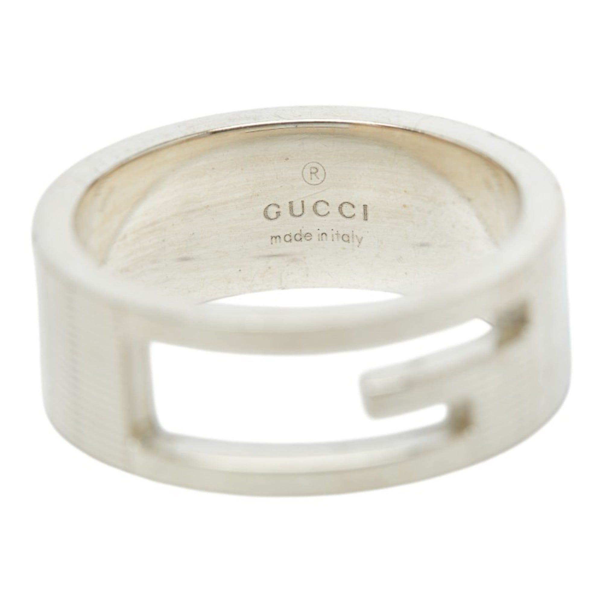 Gucci Gucci Branded G Cutout Open Wide Ring #19 Silver SV925 Women's GUCCI Size ONE SIZE - 7 Thumbnail