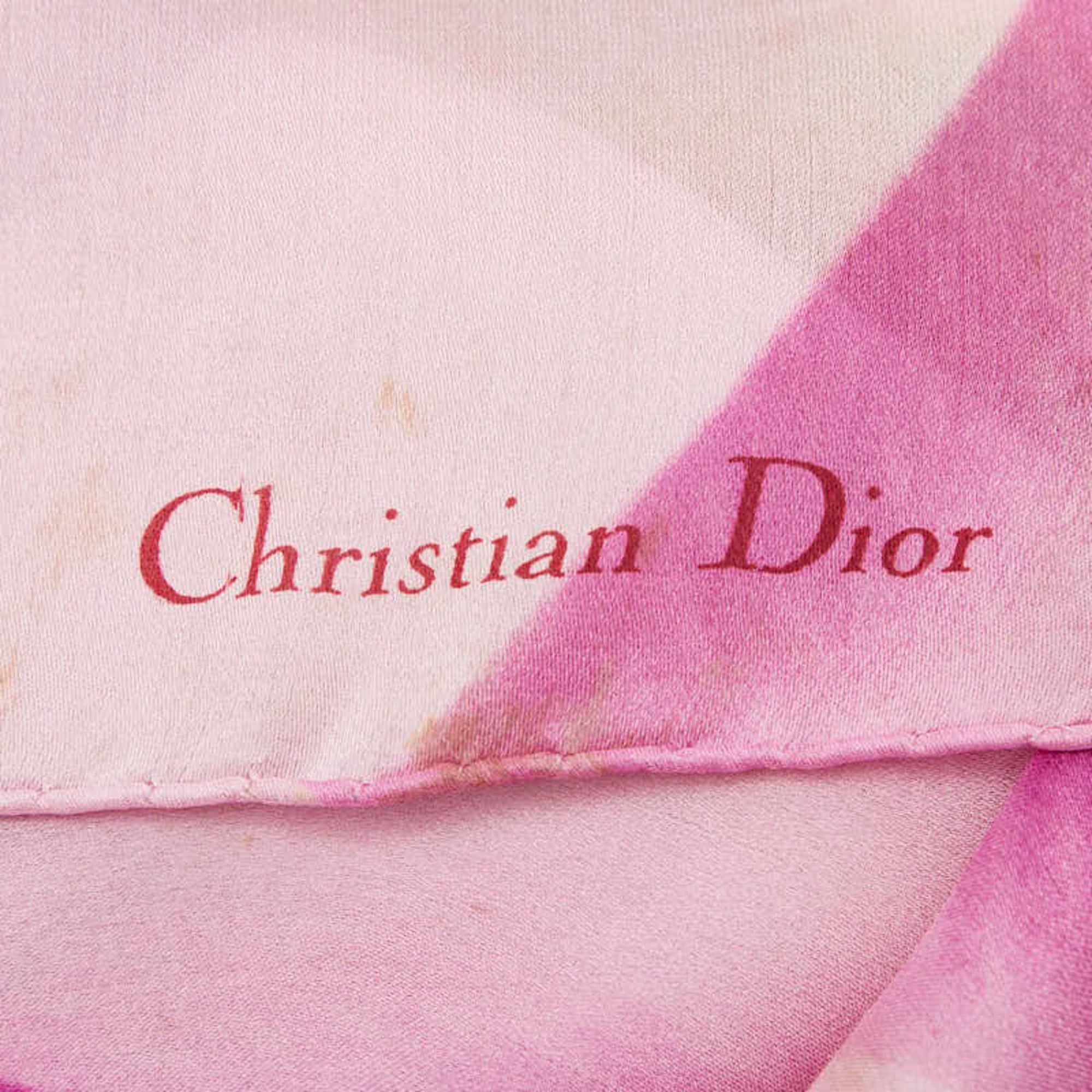 Dior Christian Dior Dior floral print scarf/muffler, purple, multicolor, silk, women's. Size ONE SIZE - 5 Thumbnail