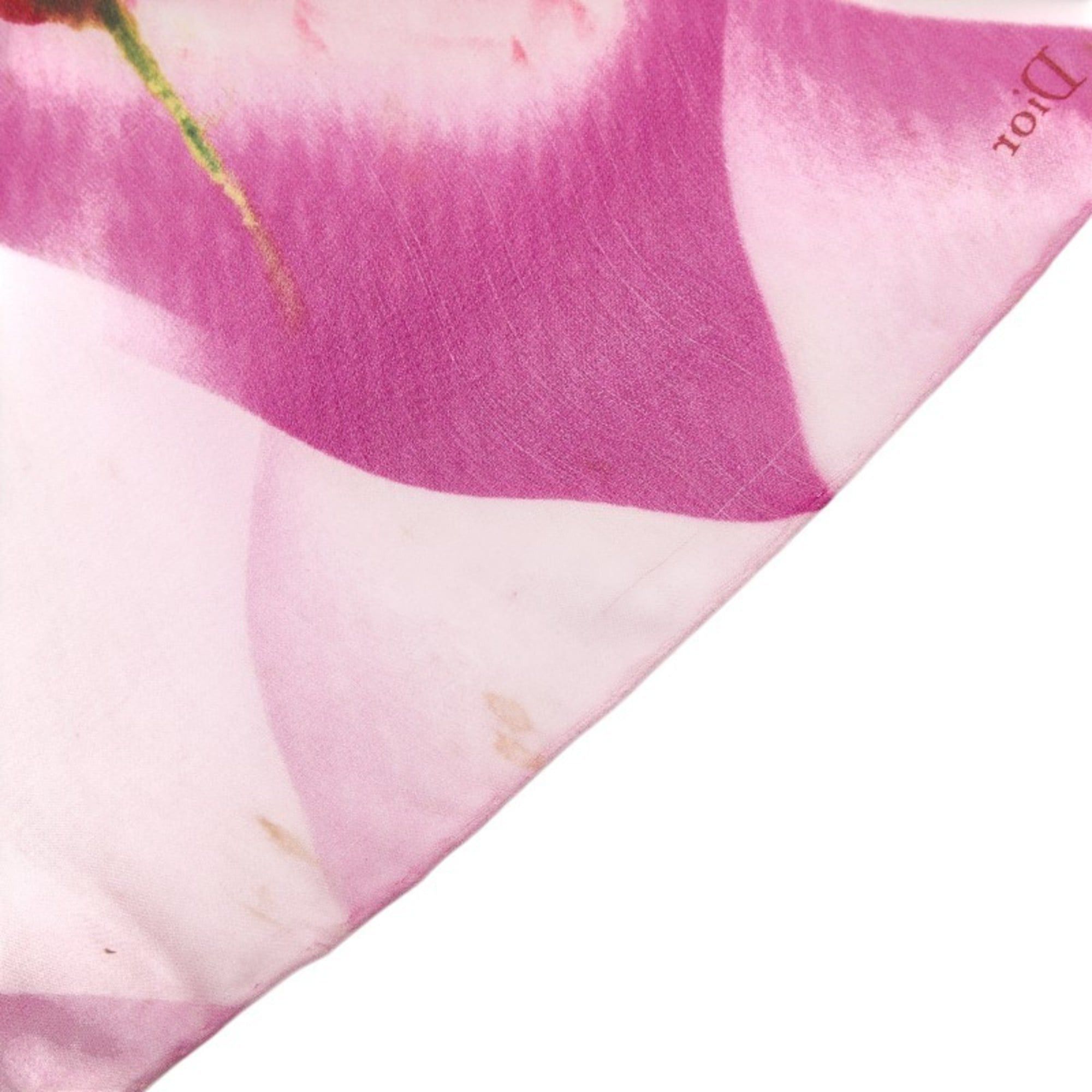 Dior Christian Dior Dior floral print scarf/muffler, purple, multicolor, silk, women's. Size ONE SIZE - 4 Thumbnail