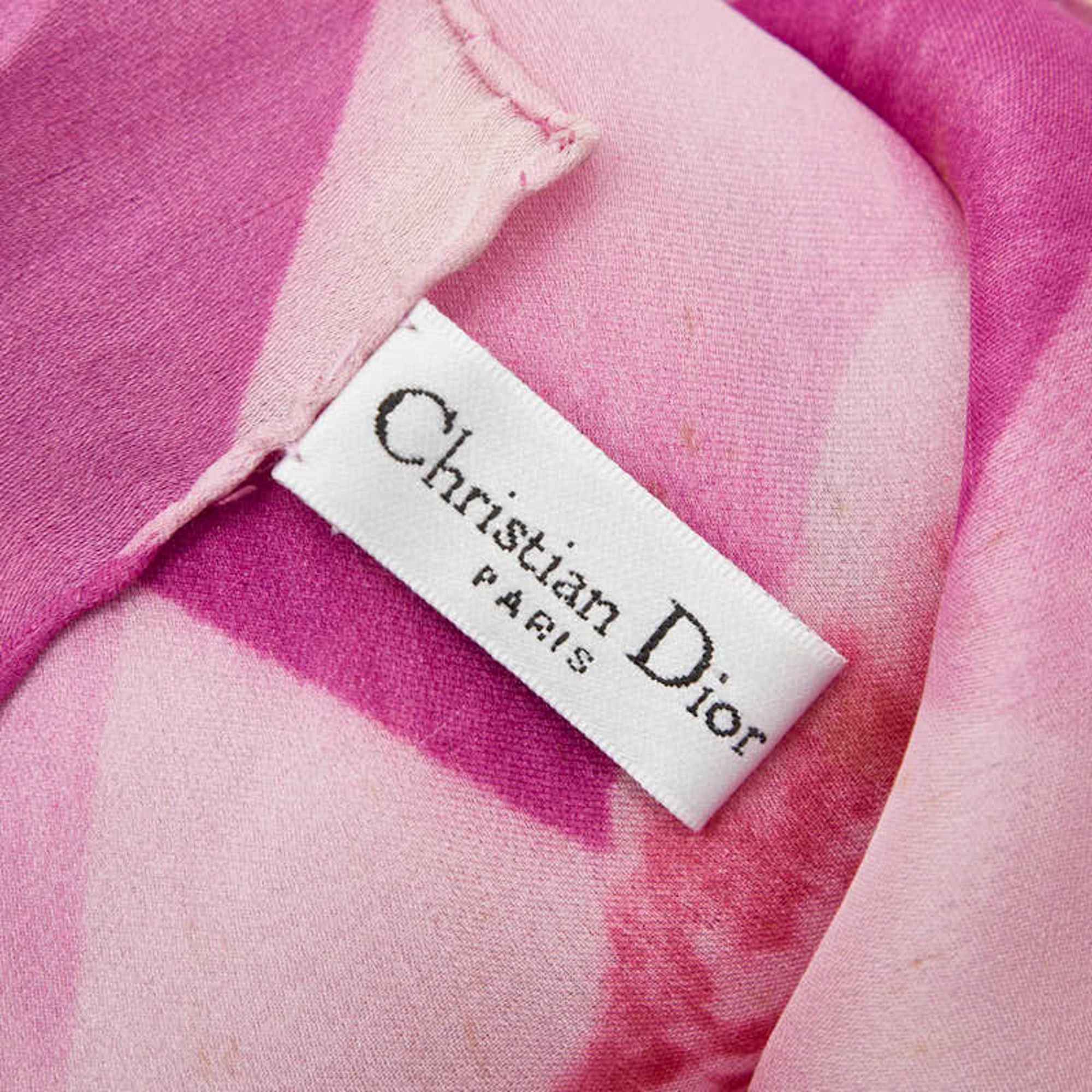 Dior Christian Dior Dior floral print scarf/muffler, purple, multicolor, silk, women's. Size ONE SIZE - 6 Thumbnail