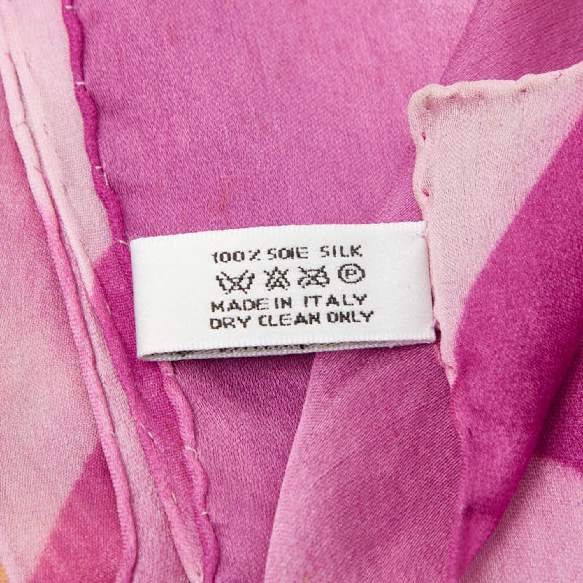 Dior Christian Dior Dior floral print scarf/muffler, purple, multicolor, silk, women's. Size ONE SIZE - 7 Thumbnail