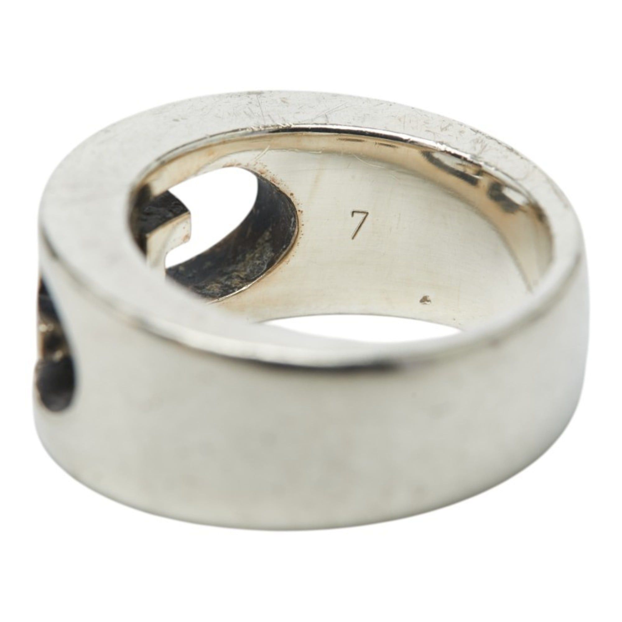 Gucci Gucci Double G Logo Ring, Size #7, Silver (SV925), Women's GUCCI Size ONE SIZE - 7 Thumbnail