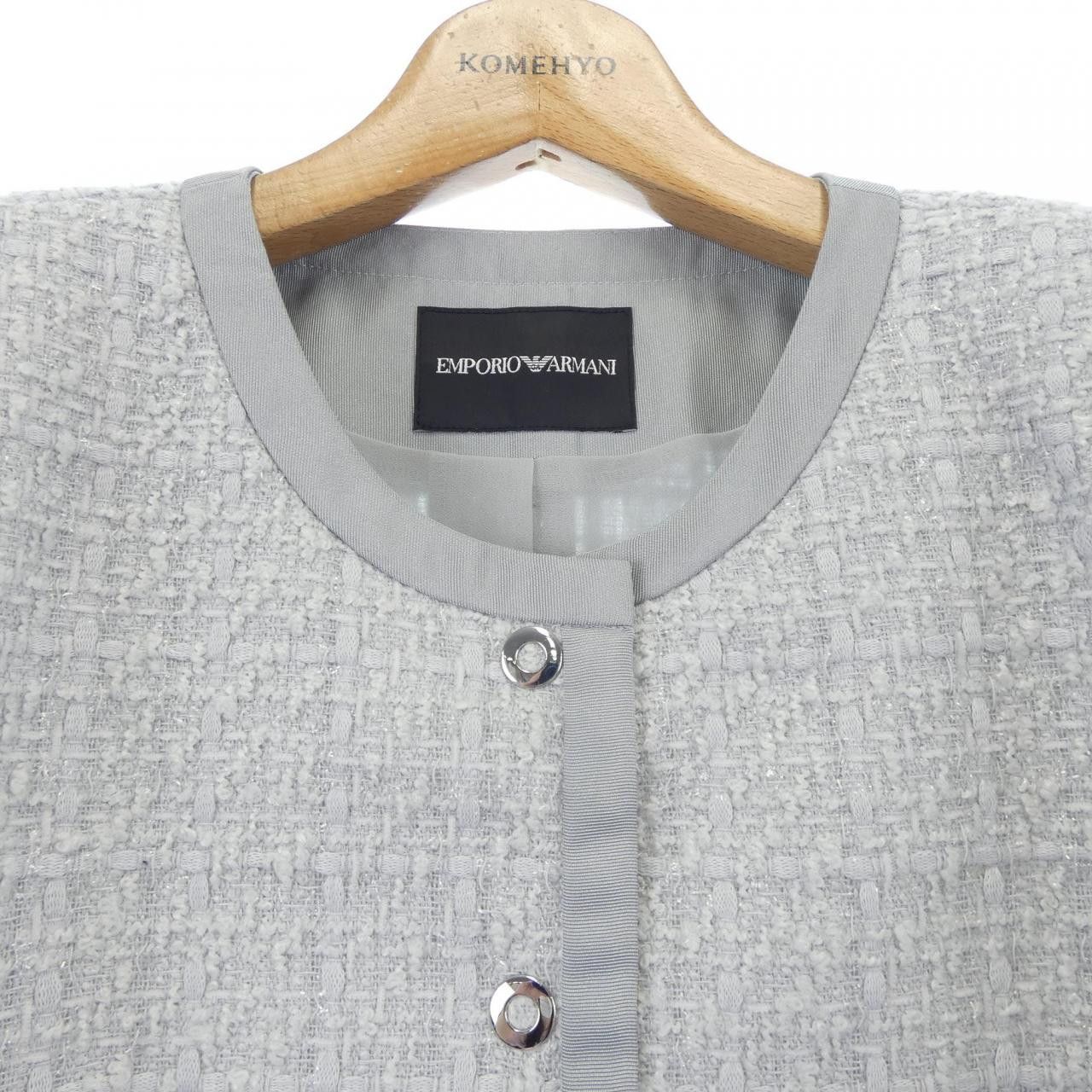 Emporio Armani Emporio Armani Emporio Armani Collarless Jacket Textile Outerwear DUTY FREE for USA Size ONE SIZE - 5 Thumbnail