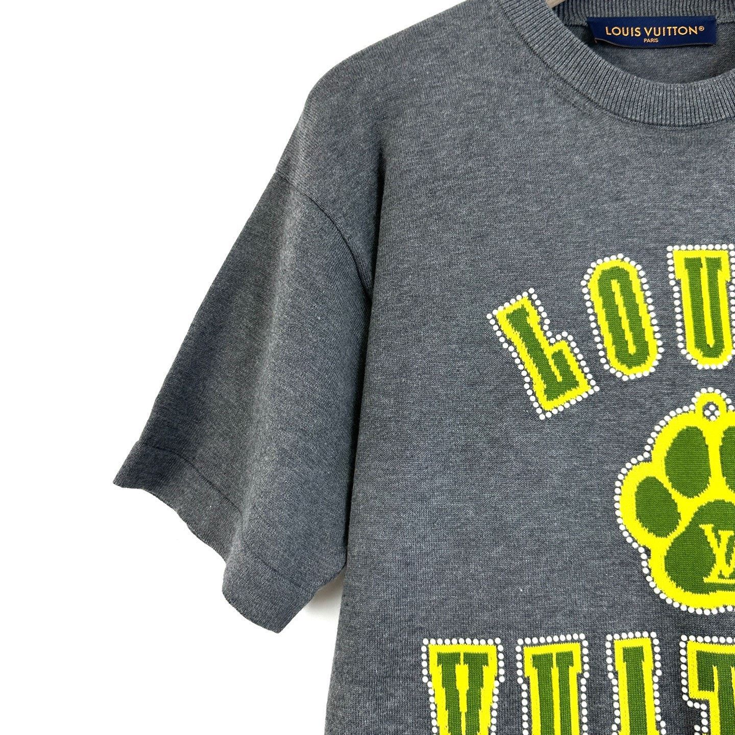 Louis Vuitton Louis Vuitton Gray Dog Paw Knit Tee Size US S / EU 44-46 / 1 - 6 Thumbnail