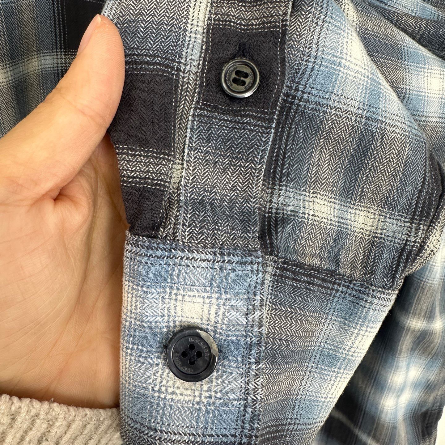 Burberry Burberry Blue Check Logo Long-Sleeve Shirt Size US S / EU 44-46 / 1 - 7 Thumbnail