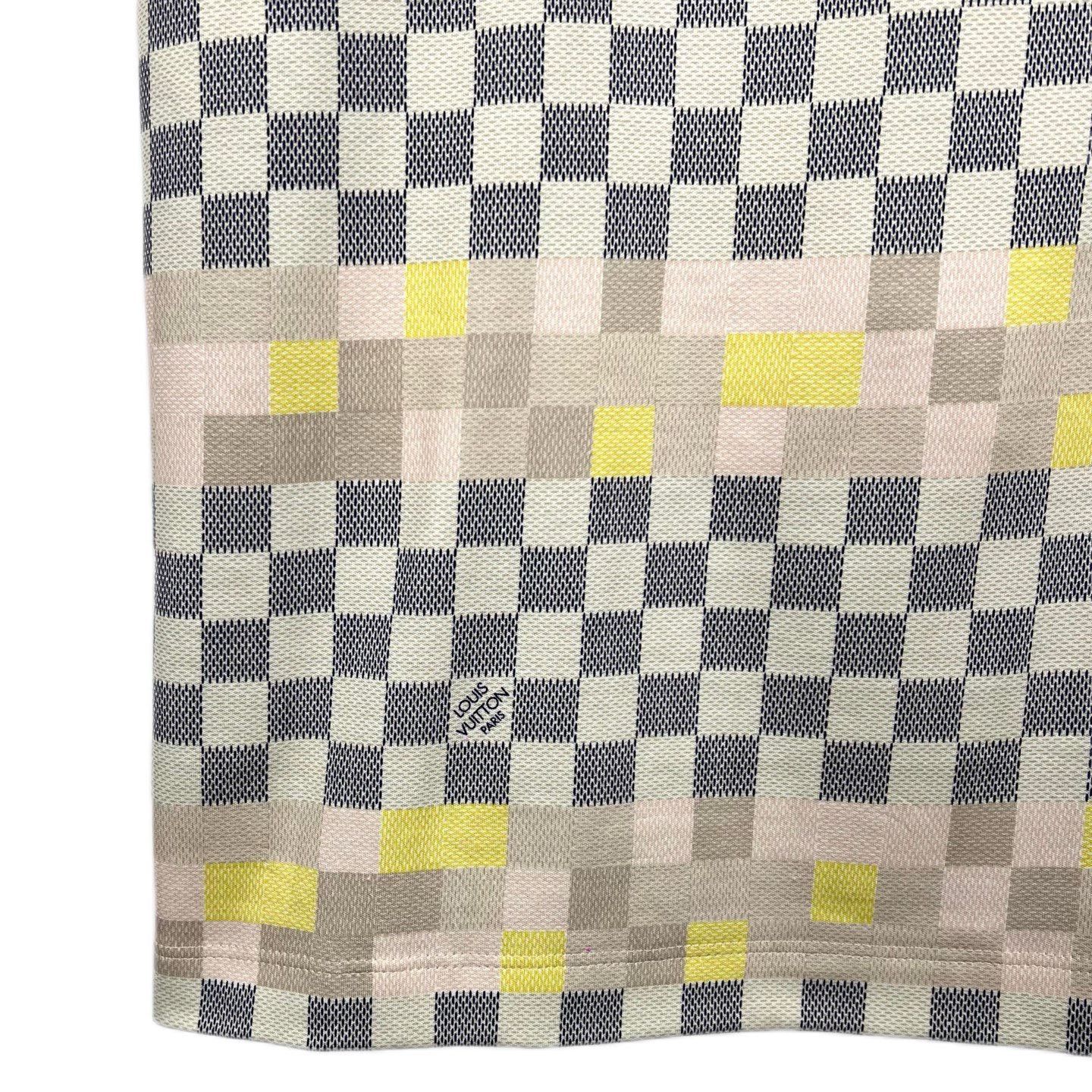 Louis Vuitton LV Multicolor Checkered Print Round Neck T-shirt Size L / US 10 / IT 46 - 7 Thumbnail