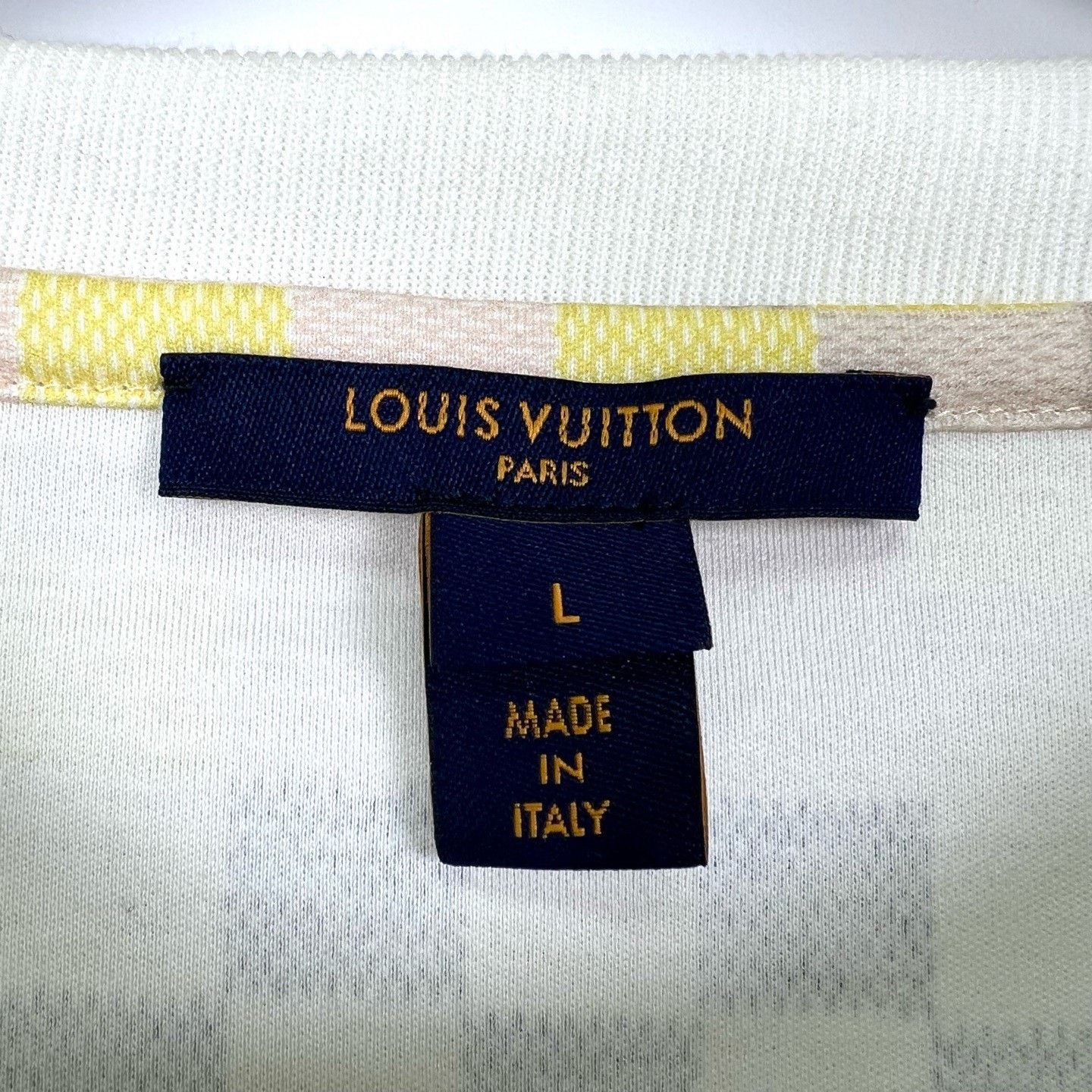 Louis Vuitton LV Multicolor Checkered Print Round Neck T-shirt Size L / US 10 / IT 46 - 5 Thumbnail