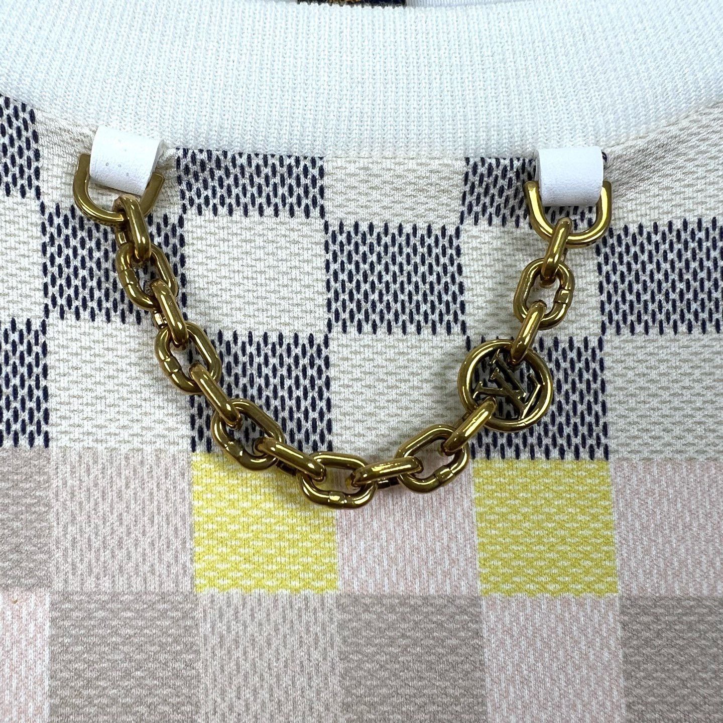 Louis Vuitton LV Multicolor Checkered Print Round Neck T-shirt Size L / US 10 / IT 46 - 4 Thumbnail