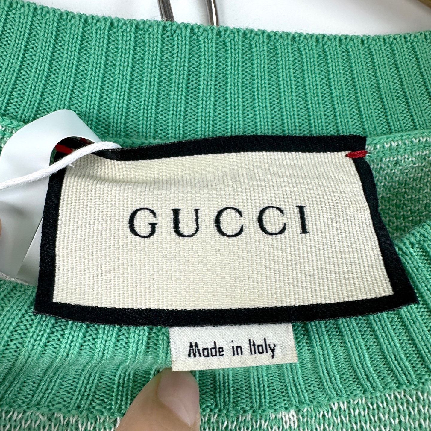 Gucci Gucci Classic Green Double G Monogram Knit Short Sleeve Size S / US 4 / IT 40 - 4 Thumbnail