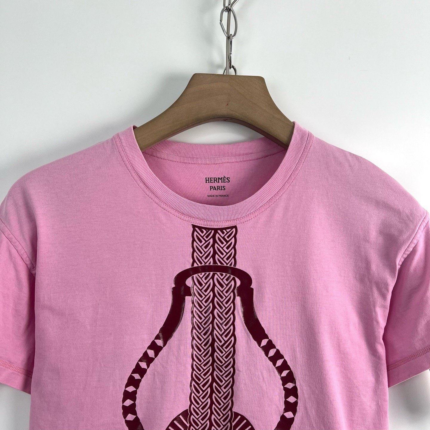 Hermes Hermès Saddle Buckle Guitar Print Pink T-shirt Size XS / US 0-2 / IT 36-38 - 4 Thumbnail