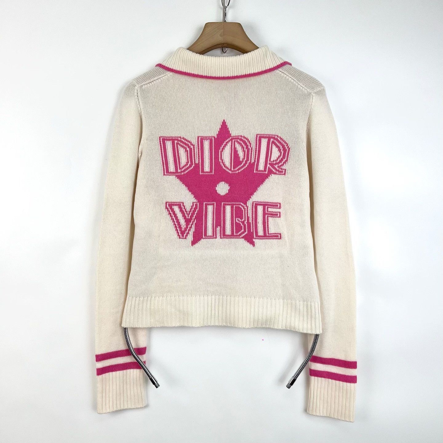 Dior Dior White Lapel Back Logo Cashmere Sweater Size S / US 4 / IT 40 - 4 Thumbnail
