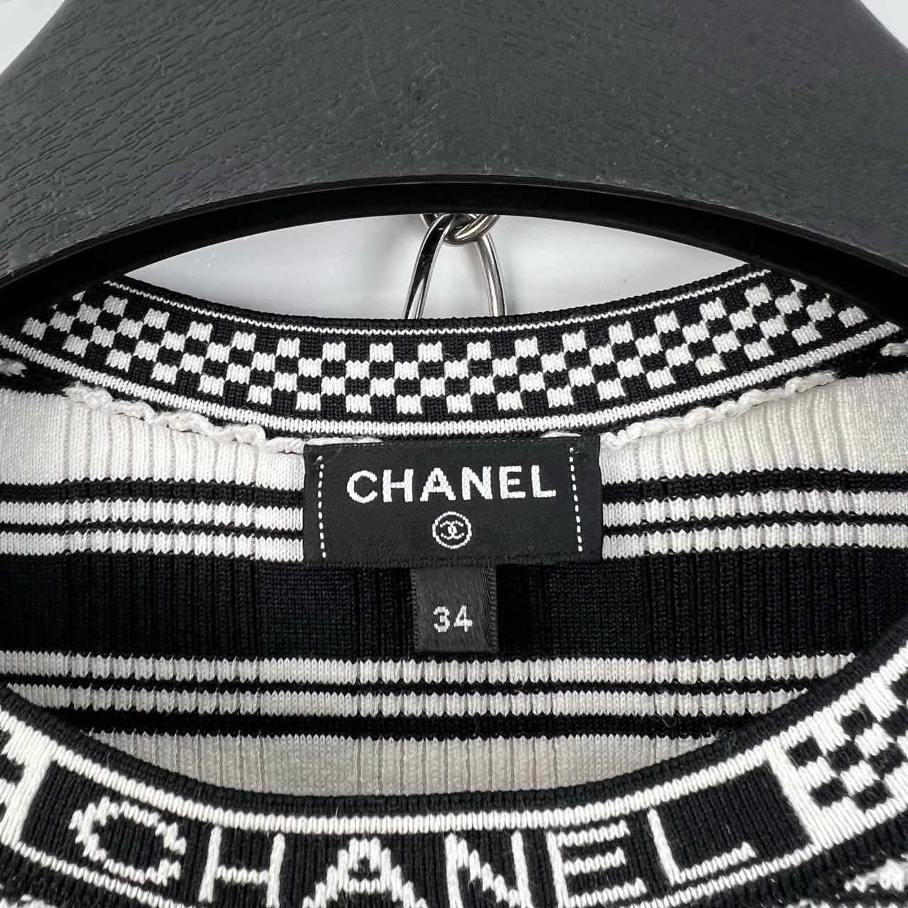 Chanel Chanel Classic Black White Stripe Knit Top Size XXS / US 00 / IT 34 - 4 Thumbnail
