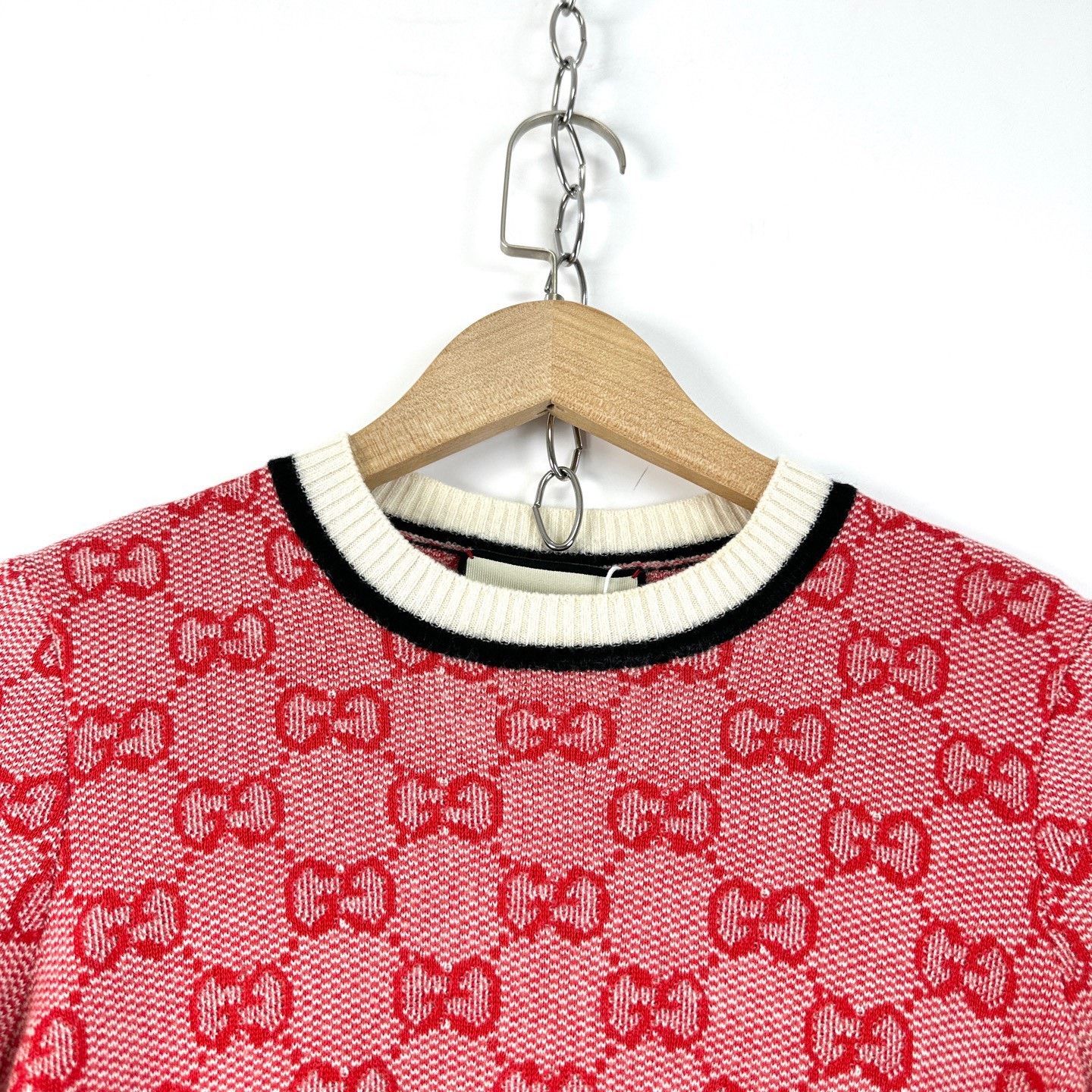 Gucci Gucci Red GG Knit Short Sleeve Size XS / US 0-2 / IT 36-38 - 3 Thumbnail