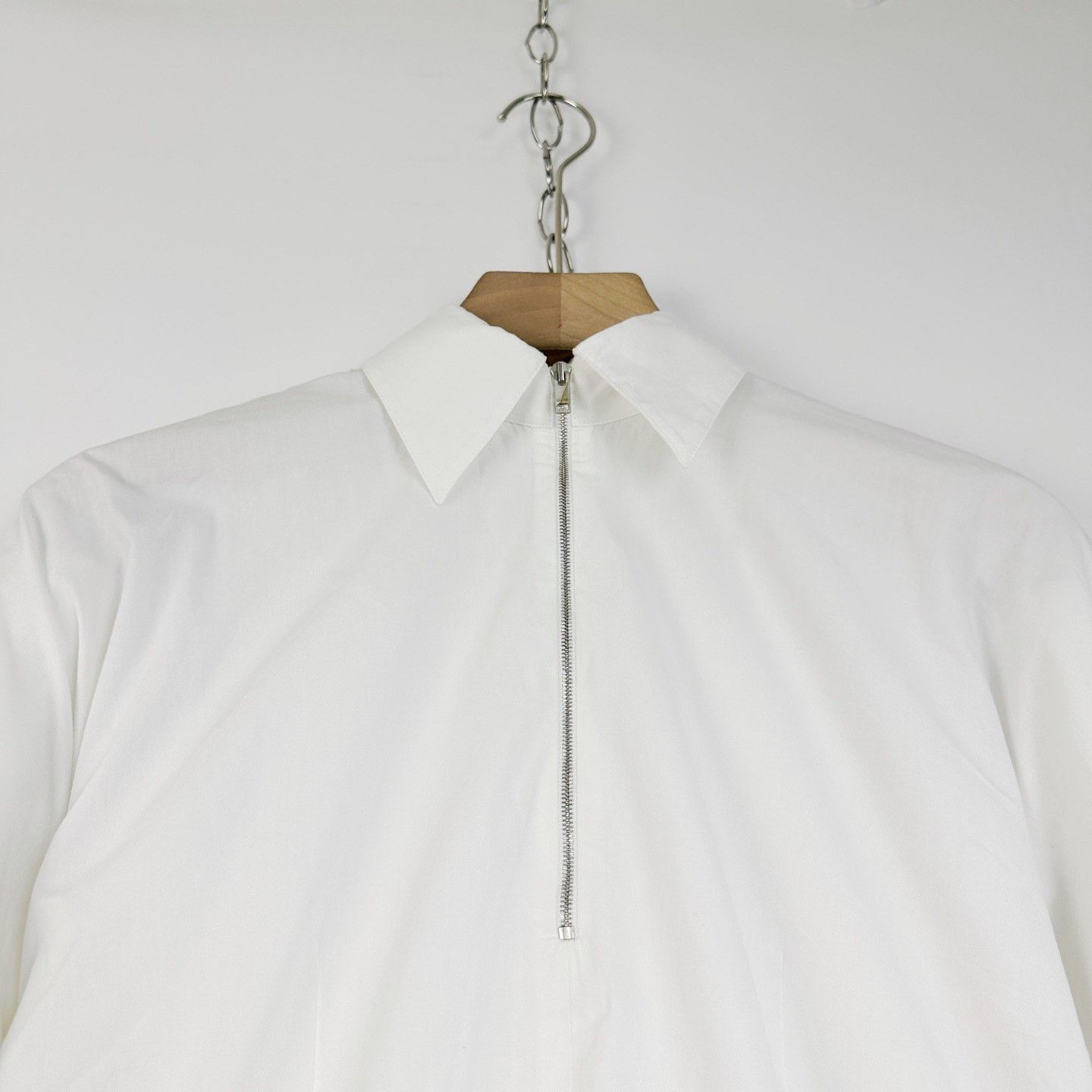 Celine Celine White Stand Collar Zip Shirt Size XS / US 0-2 / IT 36-38 - 3 Thumbnail