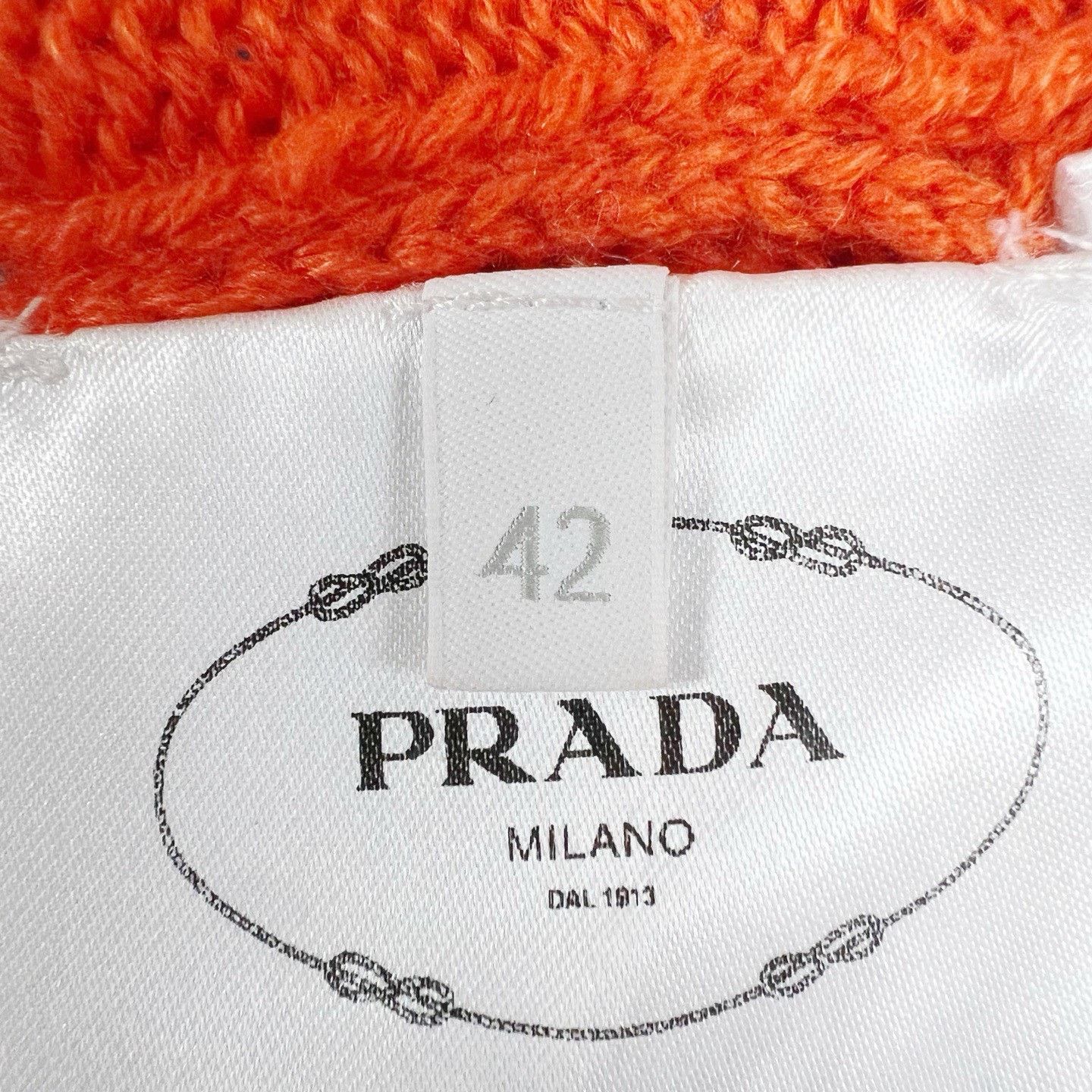 Prada Prada Orange Cashmere Knit Logo Sweater Size M / US 6-8 / IT 42-44 - 7 Thumbnail