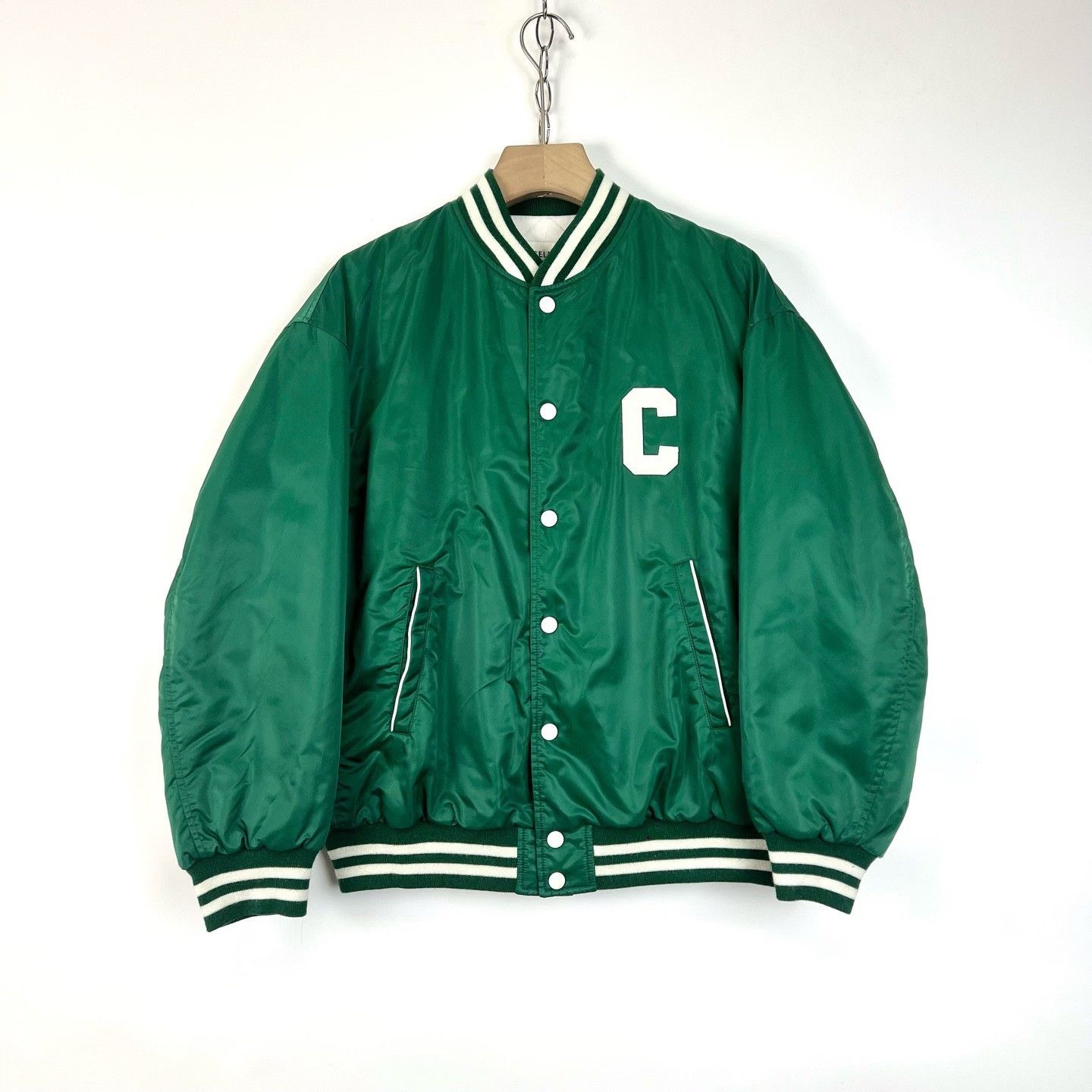 Celine Celine Green Letter Embroidery Baseball Jacket Size S / US 4 / IT 40 - 2 Thumbnail