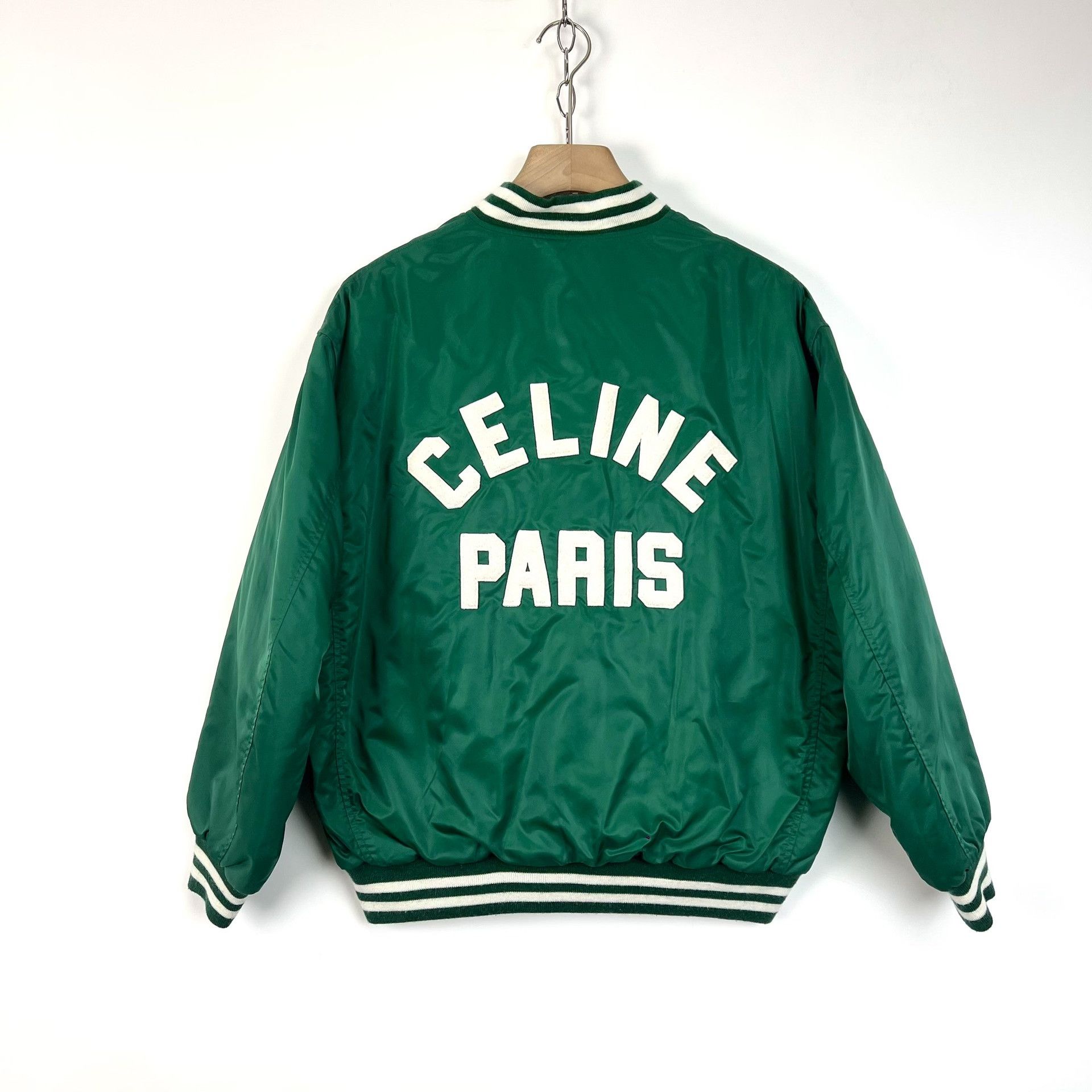 Celine Celine Green Letter Embroidery Baseball Jacket Size S / US 4 / IT 40 - 3 Thumbnail