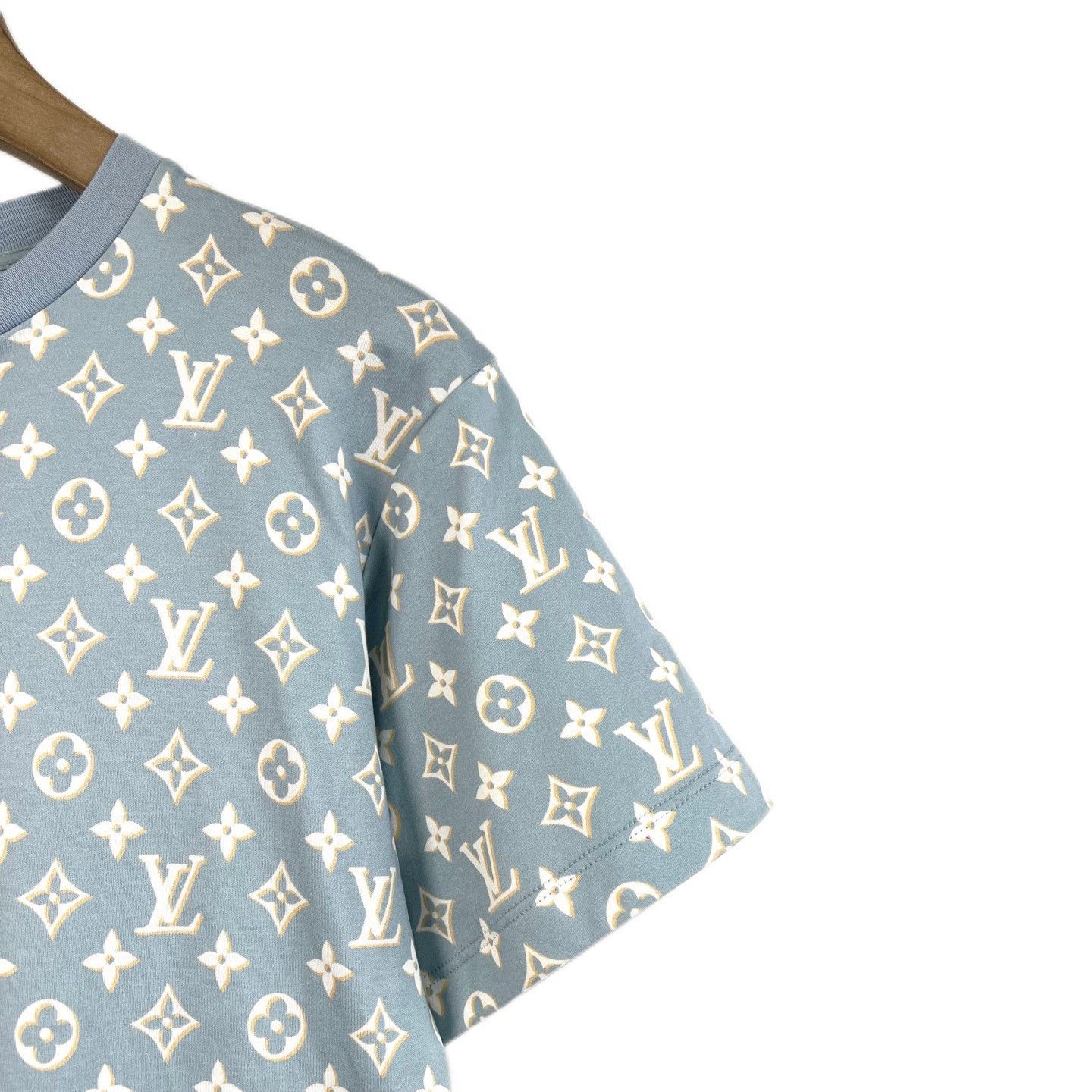 Louis Vuitton LV Blue All-over Print Round Neck Dress Size S / US 4 / IT 40 - 5 Thumbnail