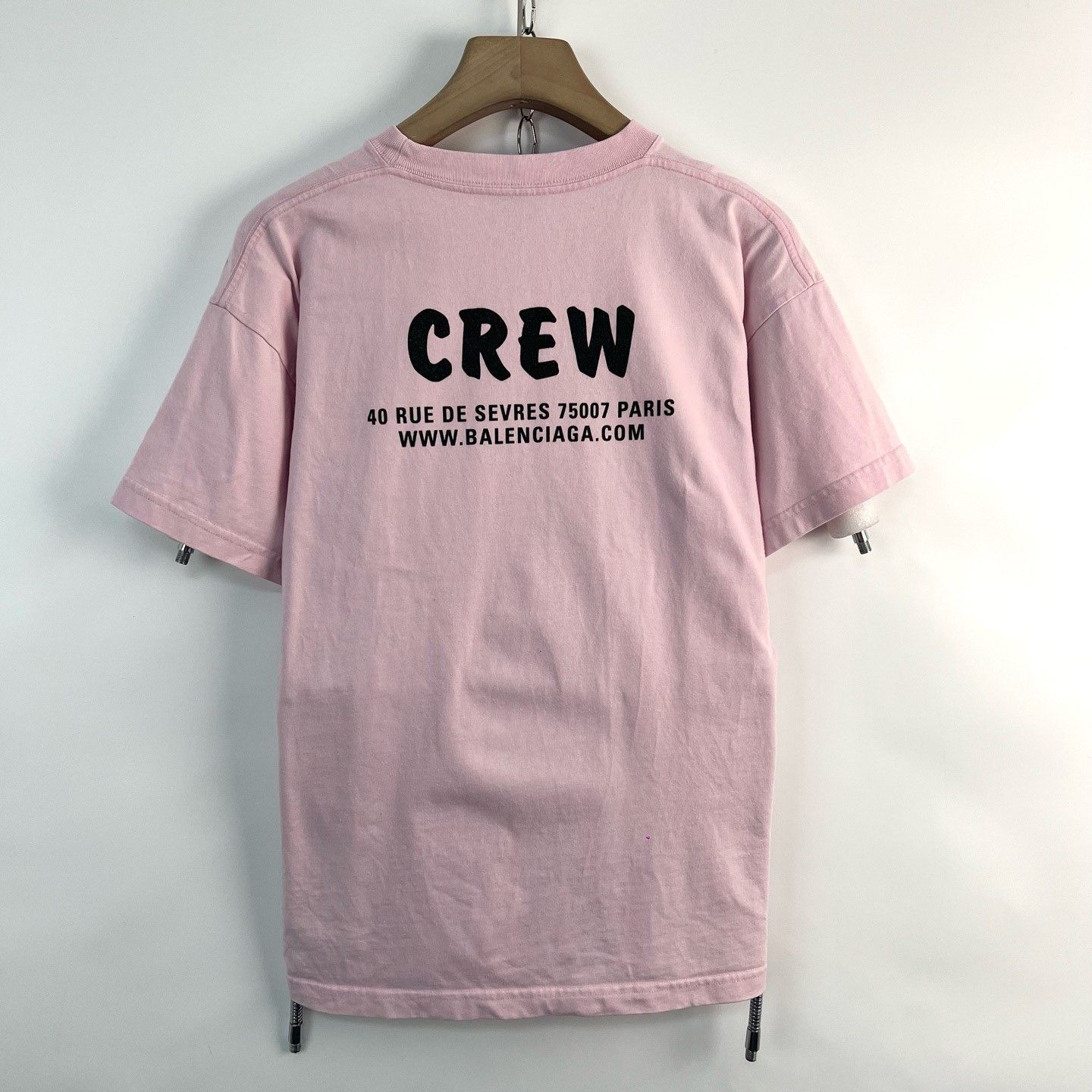 Balenciaga Balenciaga Pink Crew Neck Letter T-shirt Size S / US 4 / IT 40 - 2 Thumbnail