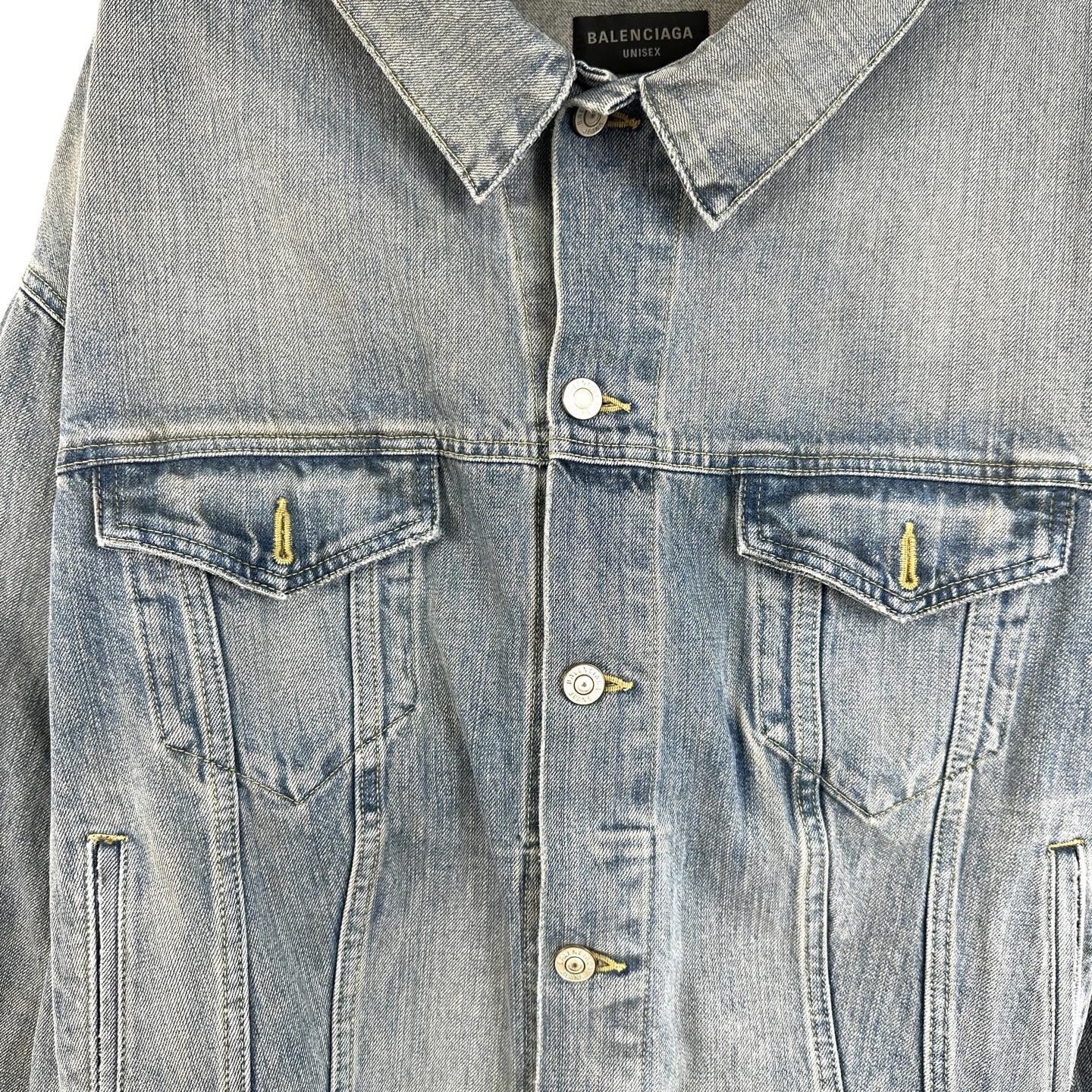Balenciaga Balenciaga Washed Distressed Denim Jacket Size S / US 4 / IT 40 - 5 Thumbnail