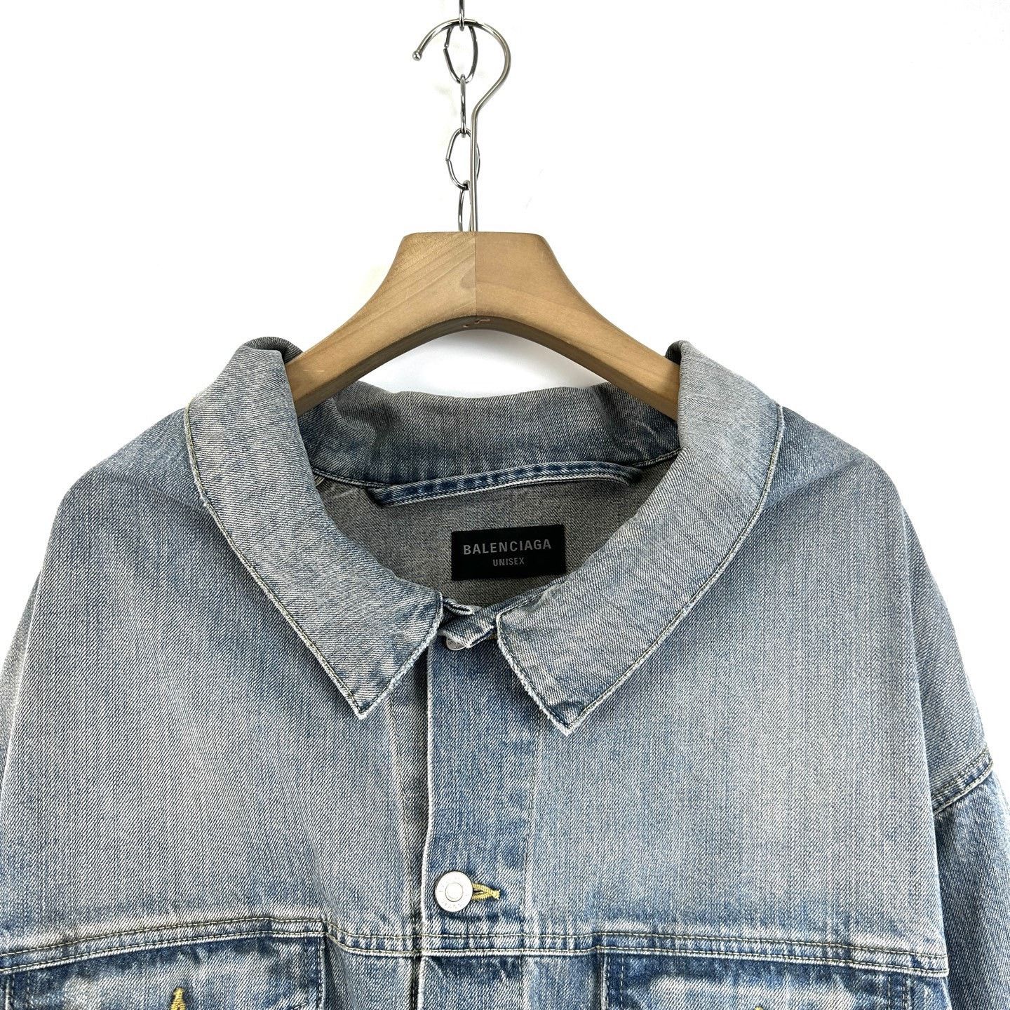 Balenciaga Balenciaga Washed Distressed Denim Jacket Size S / US 4 / IT 40 - 3 Thumbnail