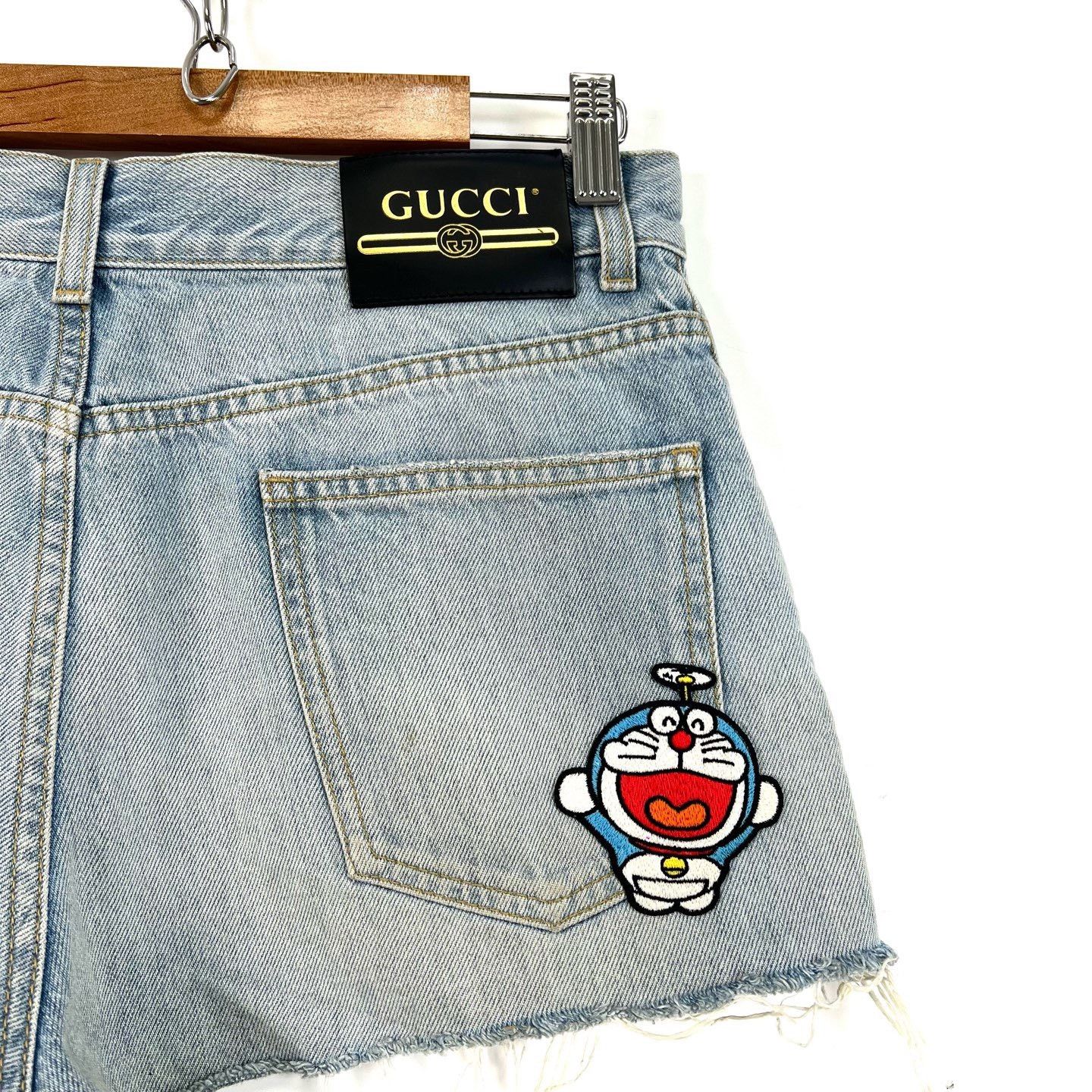 Gucci Gucci x Doraemon Blue Embroidery Denim Shorts Size 28" / US 6 / IT 42 - 5 Thumbnail