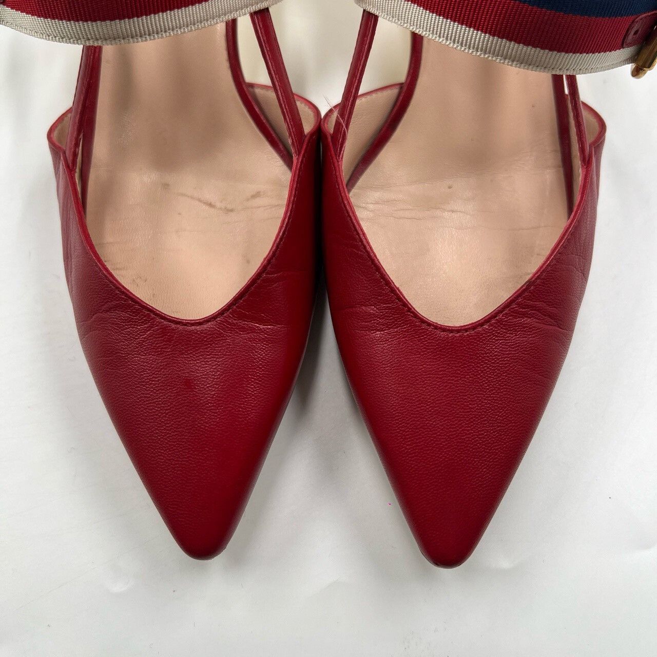 Gucci Gucci Red Pointed Toe Bamboo Heels Size US 4 / IT 34 - 3 Thumbnail