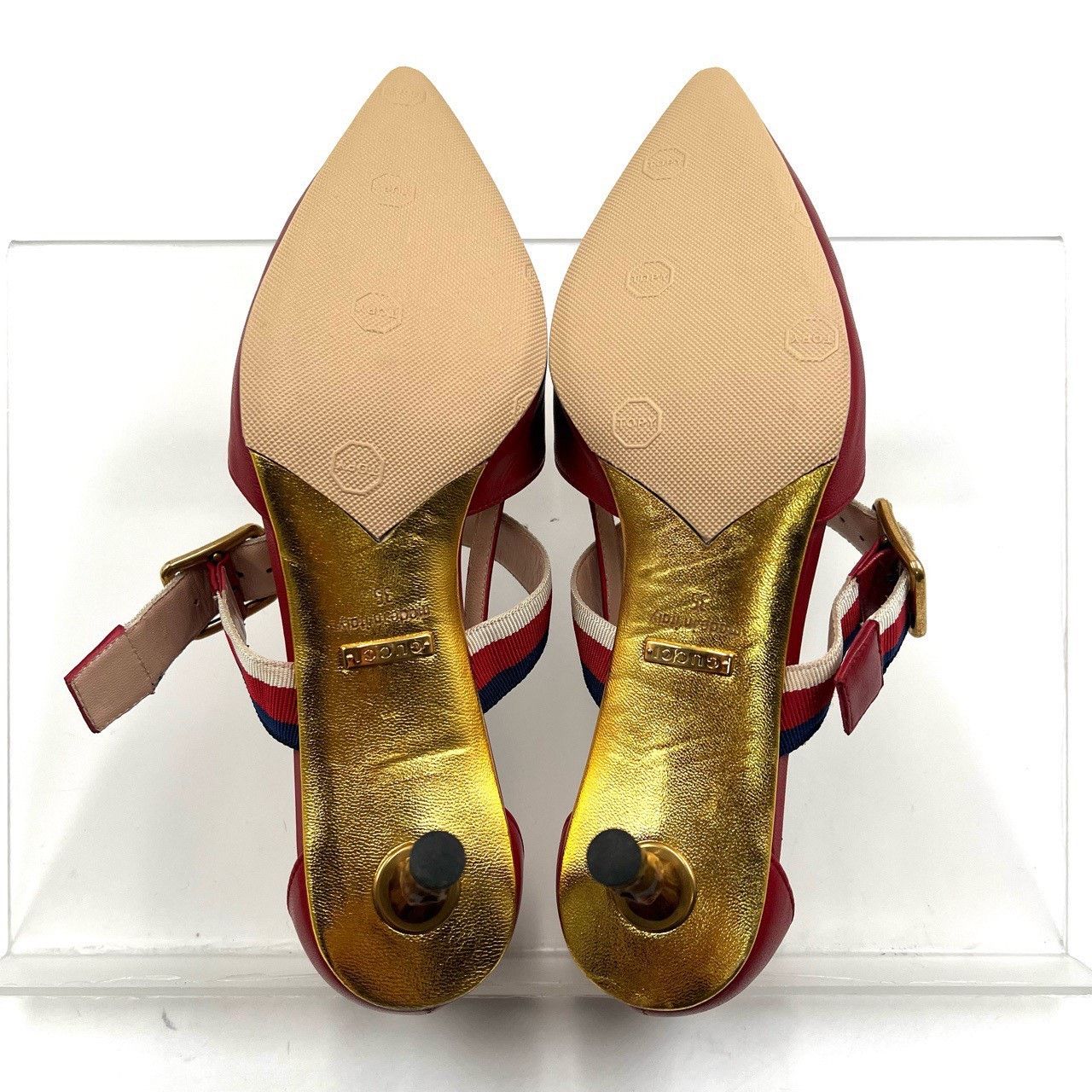 Gucci Gucci Red Pointed Toe Bamboo Heels Size US 4 / IT 34 - 7 Thumbnail