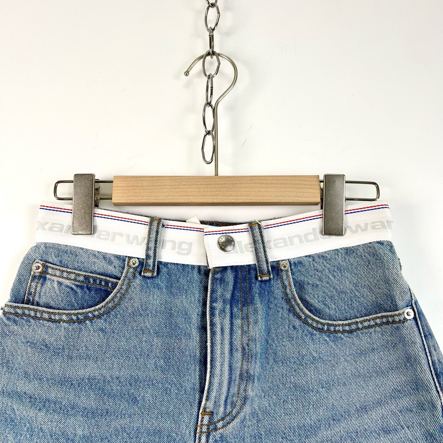 Alexander Wang Alexander Wang Bite Series Embroidered Logo Denim Shorts Size 24" / US 00 / IT 34 - 3 Thumbnail