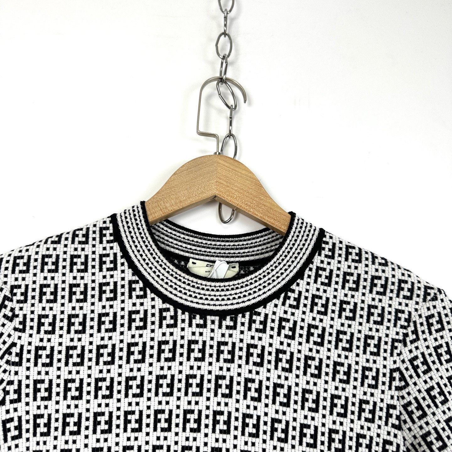 Fendi Fendi Double F Logo Knit Short-Sleeve Size S / US 4 / IT 40 - 3 Thumbnail
