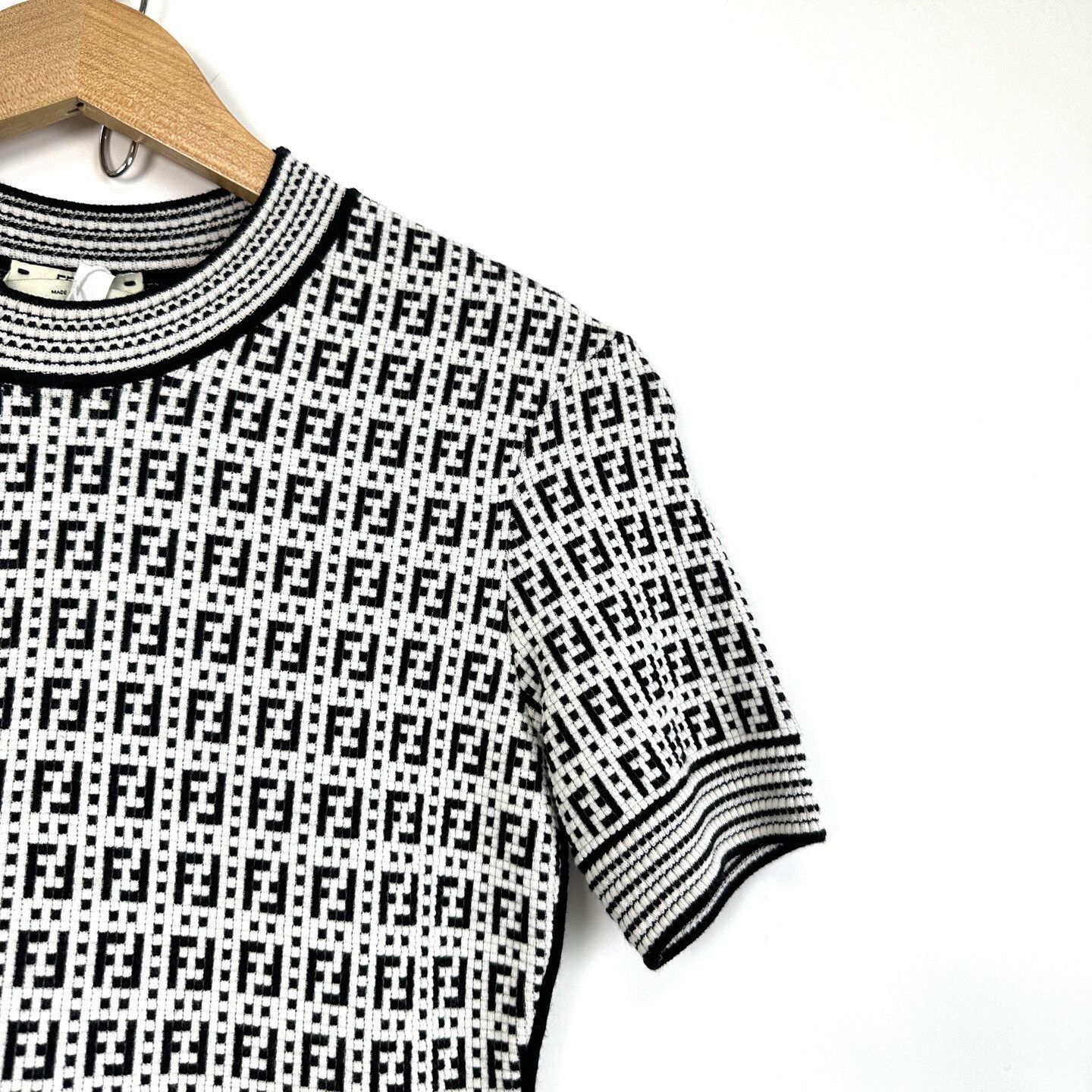 Fendi Fendi Double F Logo Knit Short-Sleeve Size S / US 4 / IT 40 - 5 Thumbnail