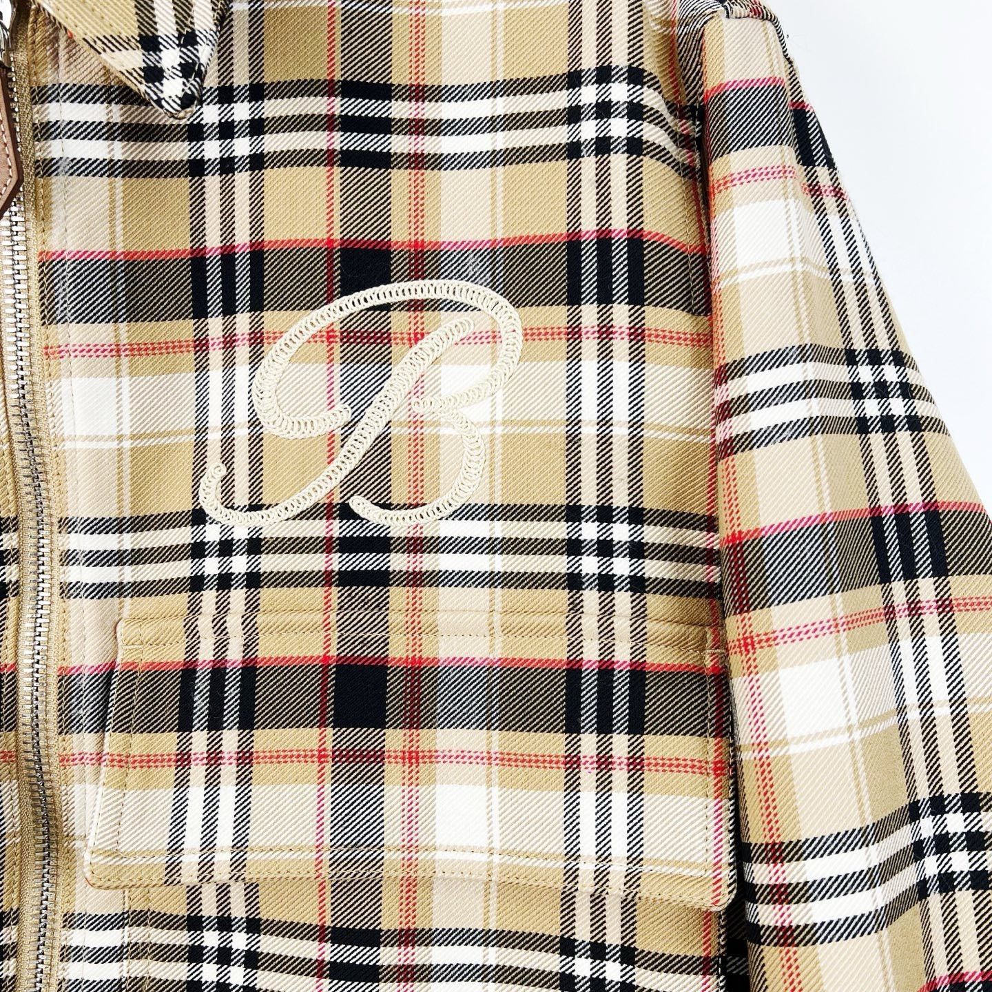Burberry Burberry Classic Check Embroidered Wool Coat Size US M / EU 48-50 / 2 - 4 Thumbnail