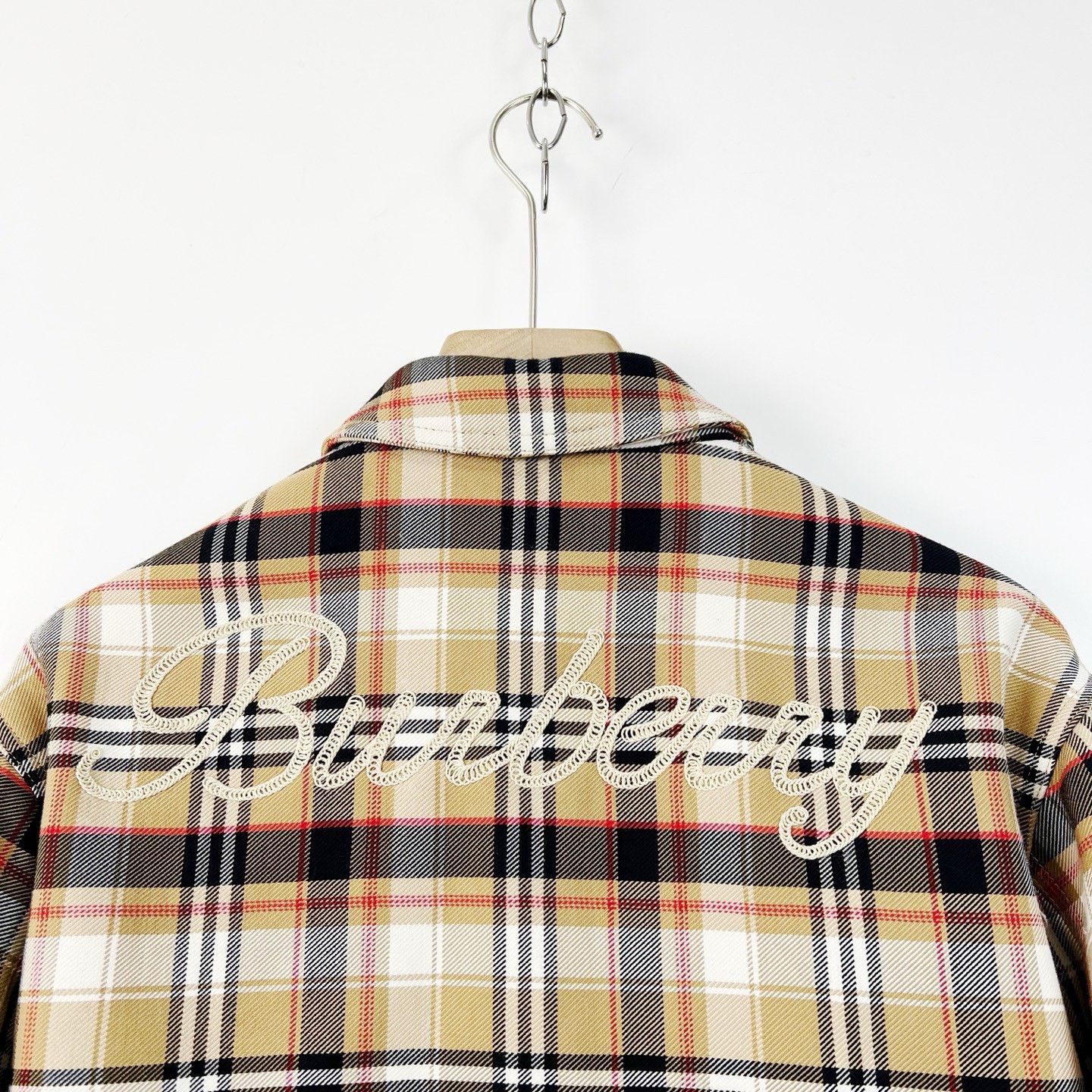 Burberry Burberry Classic Check Embroidered Wool Coat Size US M / EU 48-50 / 2 - 6 Thumbnail
