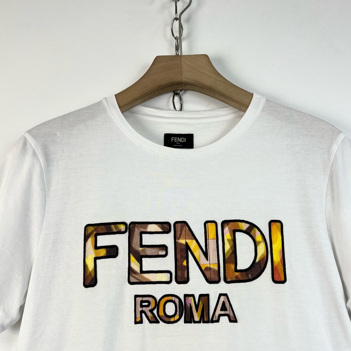 Fendi Fendi White Letter Embroidery Short-Sleeve T-Shirt Size S / US 4 / IT 40 - 3 Thumbnail