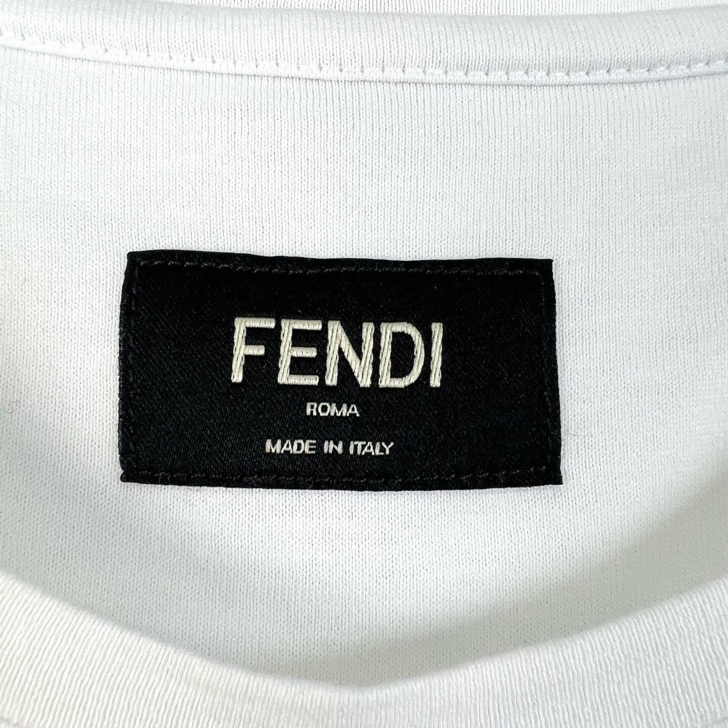 Fendi Fendi White Letter Embroidery Short-Sleeve T-Shirt Size S / US 4 / IT 40 - 4 Thumbnail